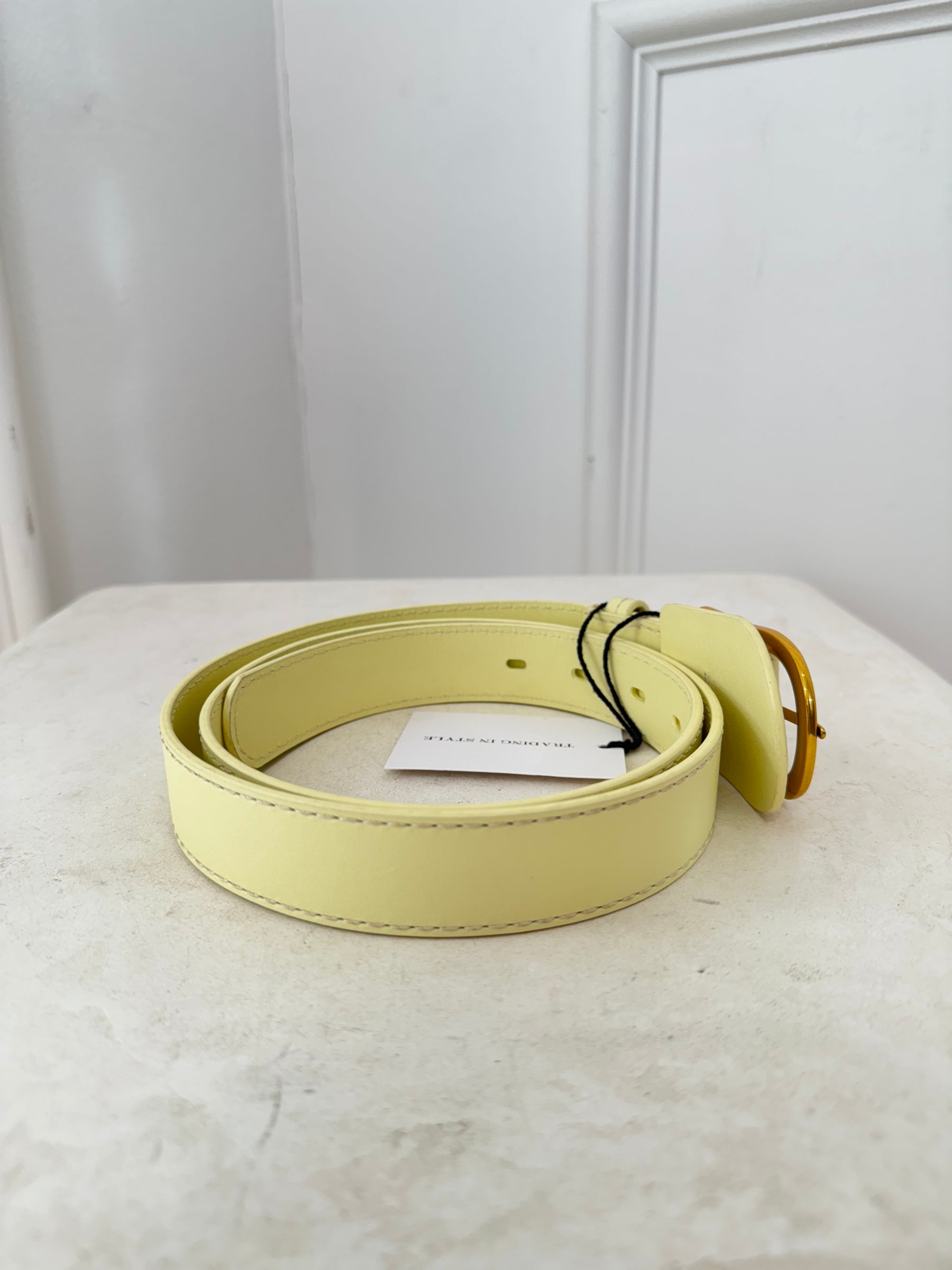 Zimmermann Yellow Leather Gold Buckle Belt, M/L