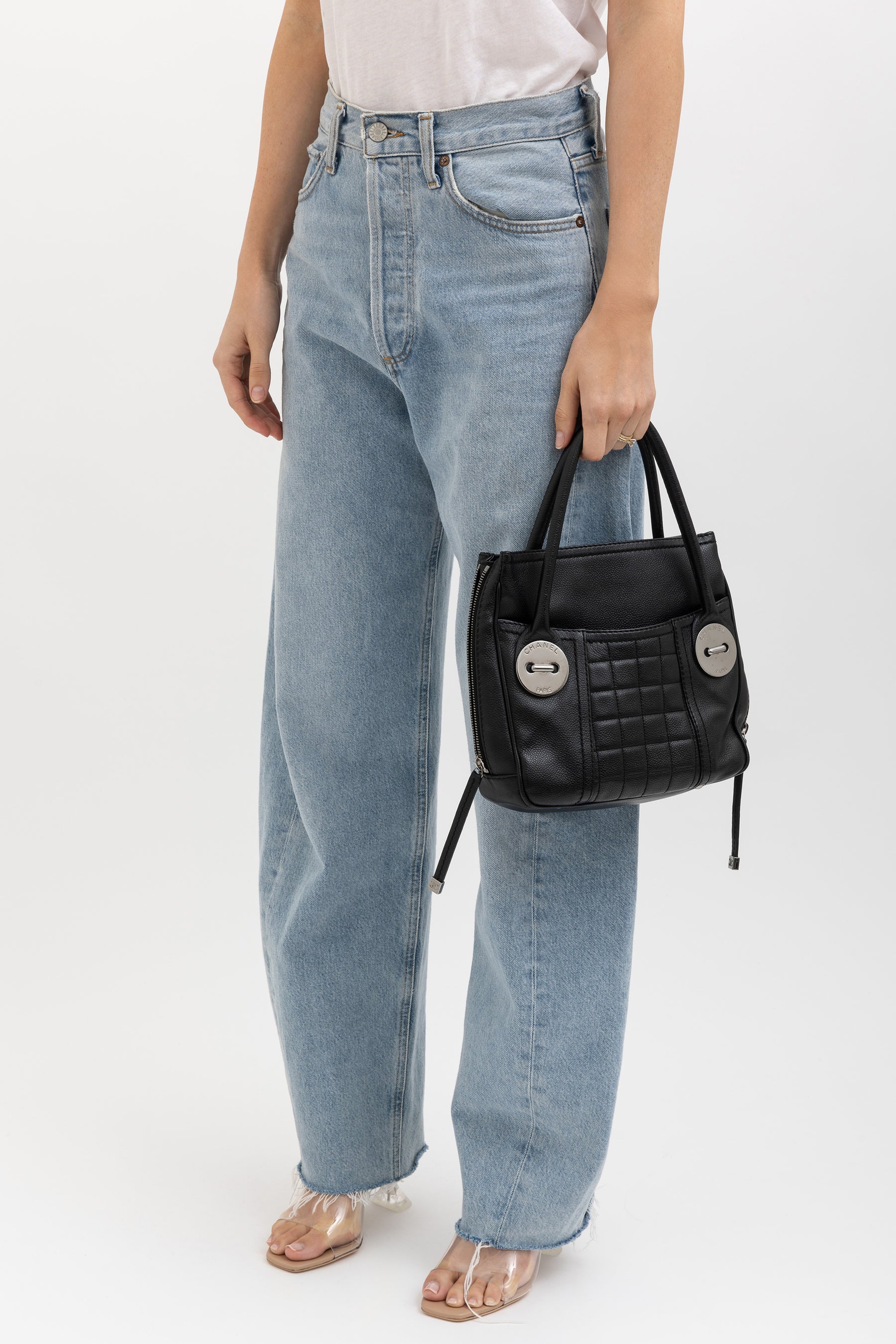 Button Mini Tote Bag