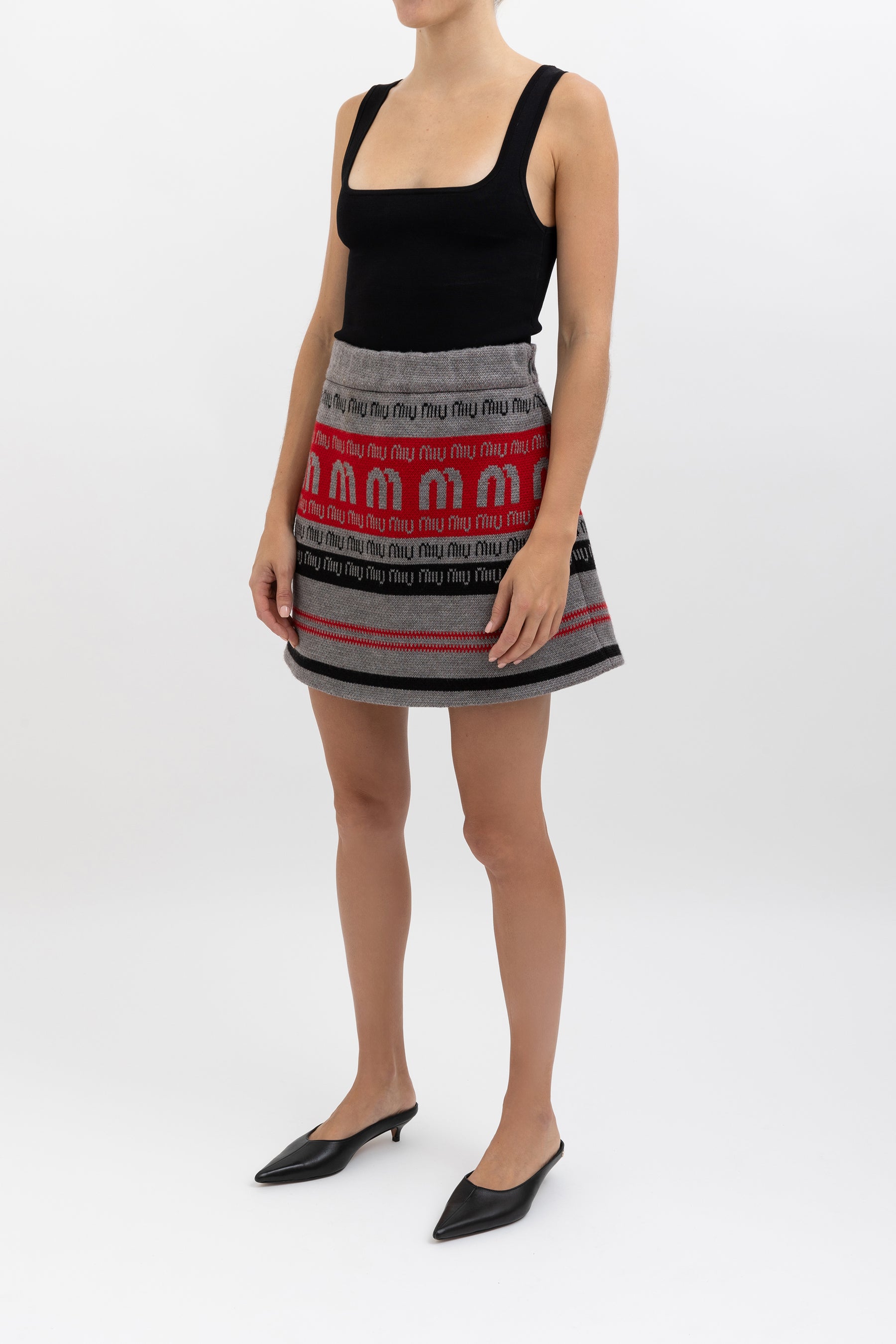 Logo Knit Mini Skirt