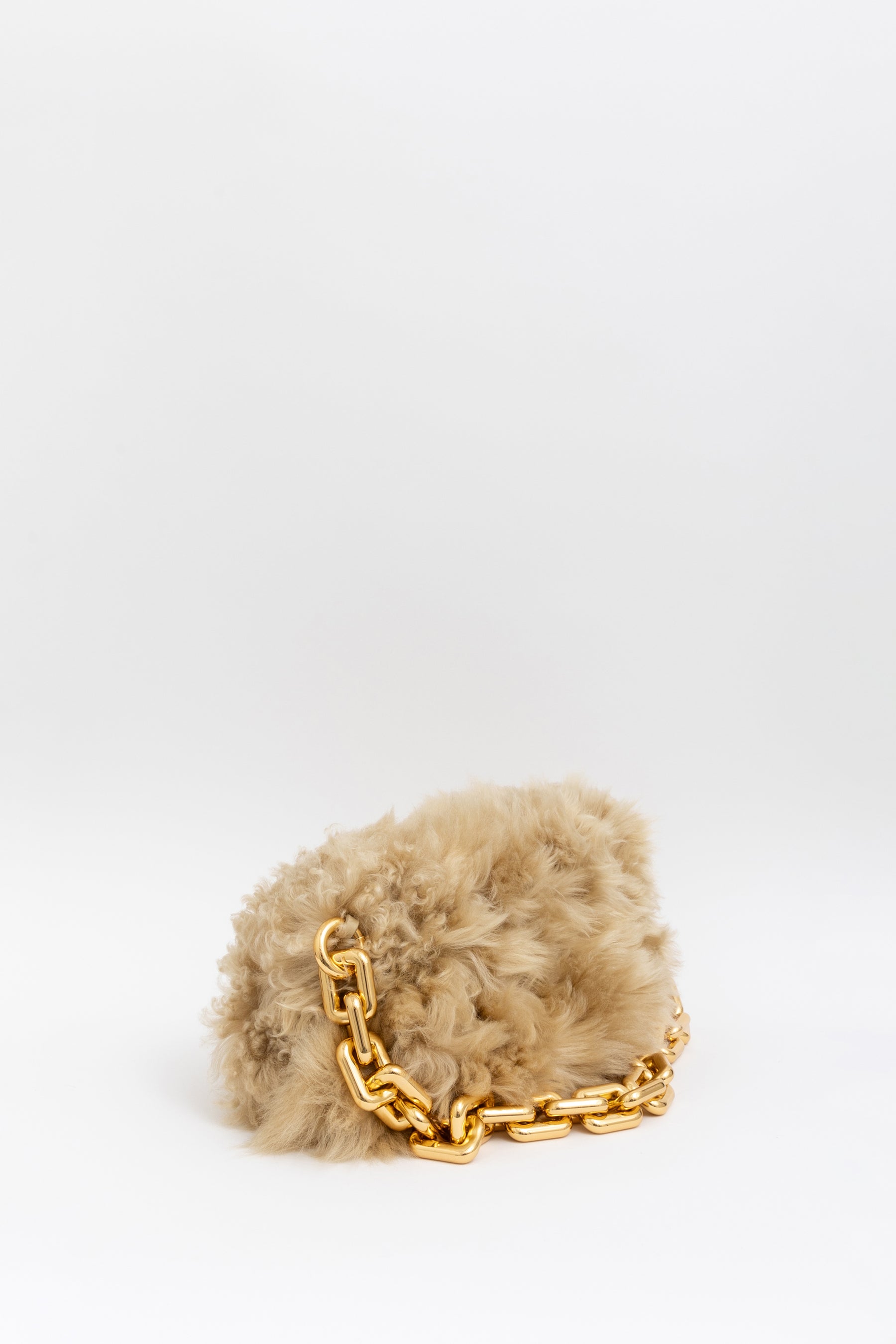 Shearling Chunk Chain Shoulder Pouch