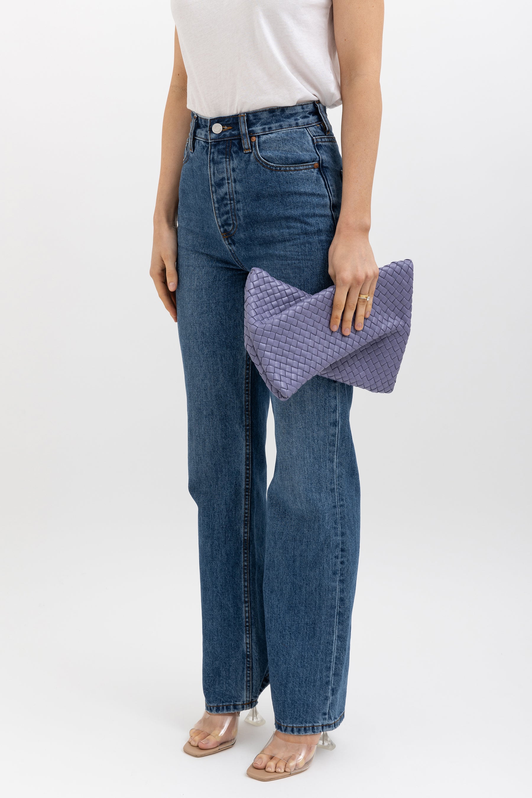 Intrecciato Crisscross Clutch Bag