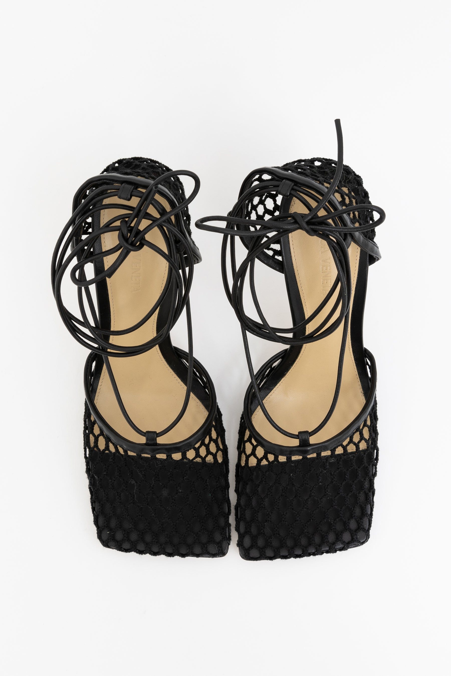 Mesh and Leather Sandals