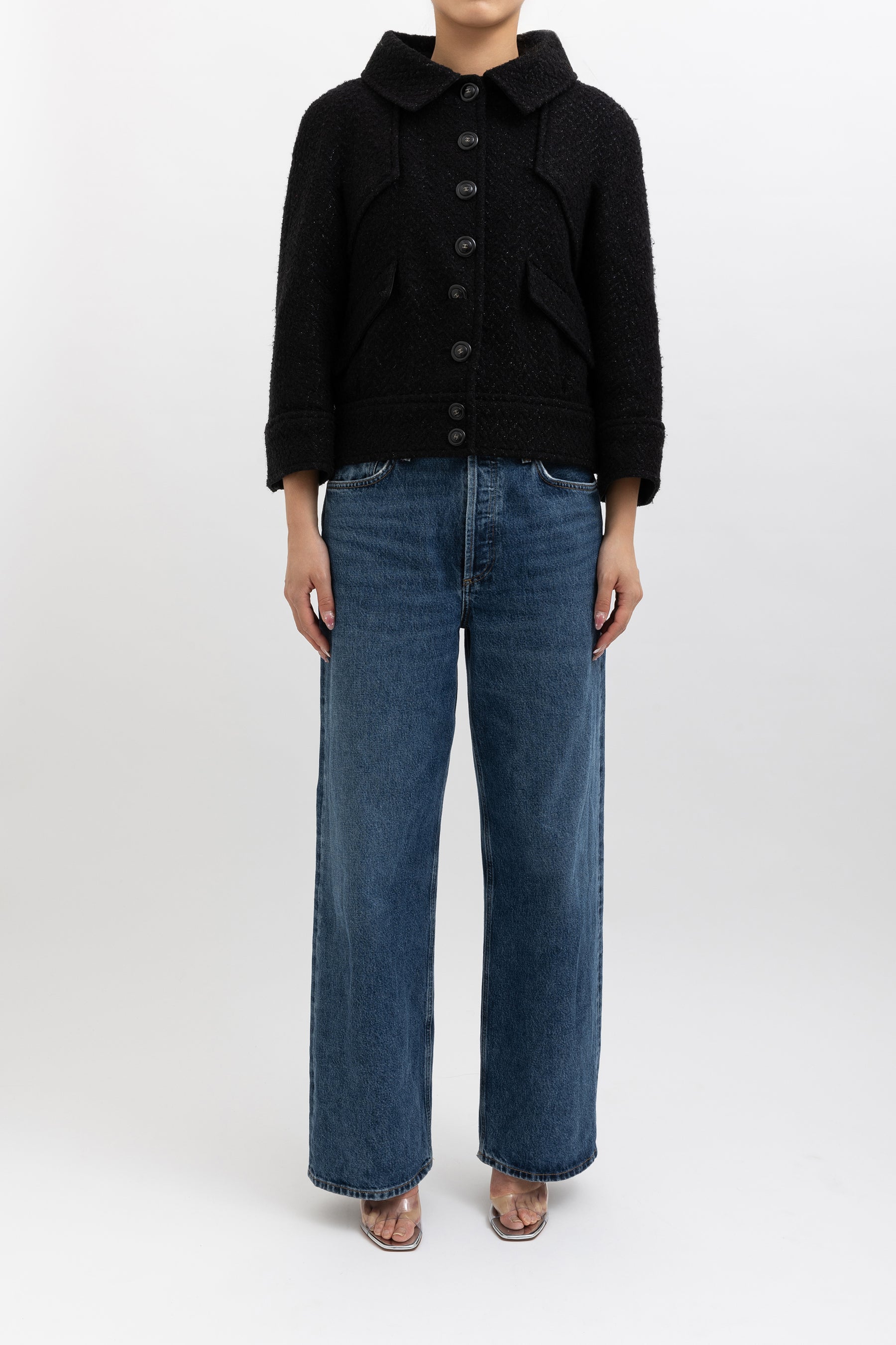 Tweed Lurex 3/4 Sleeve Jacket