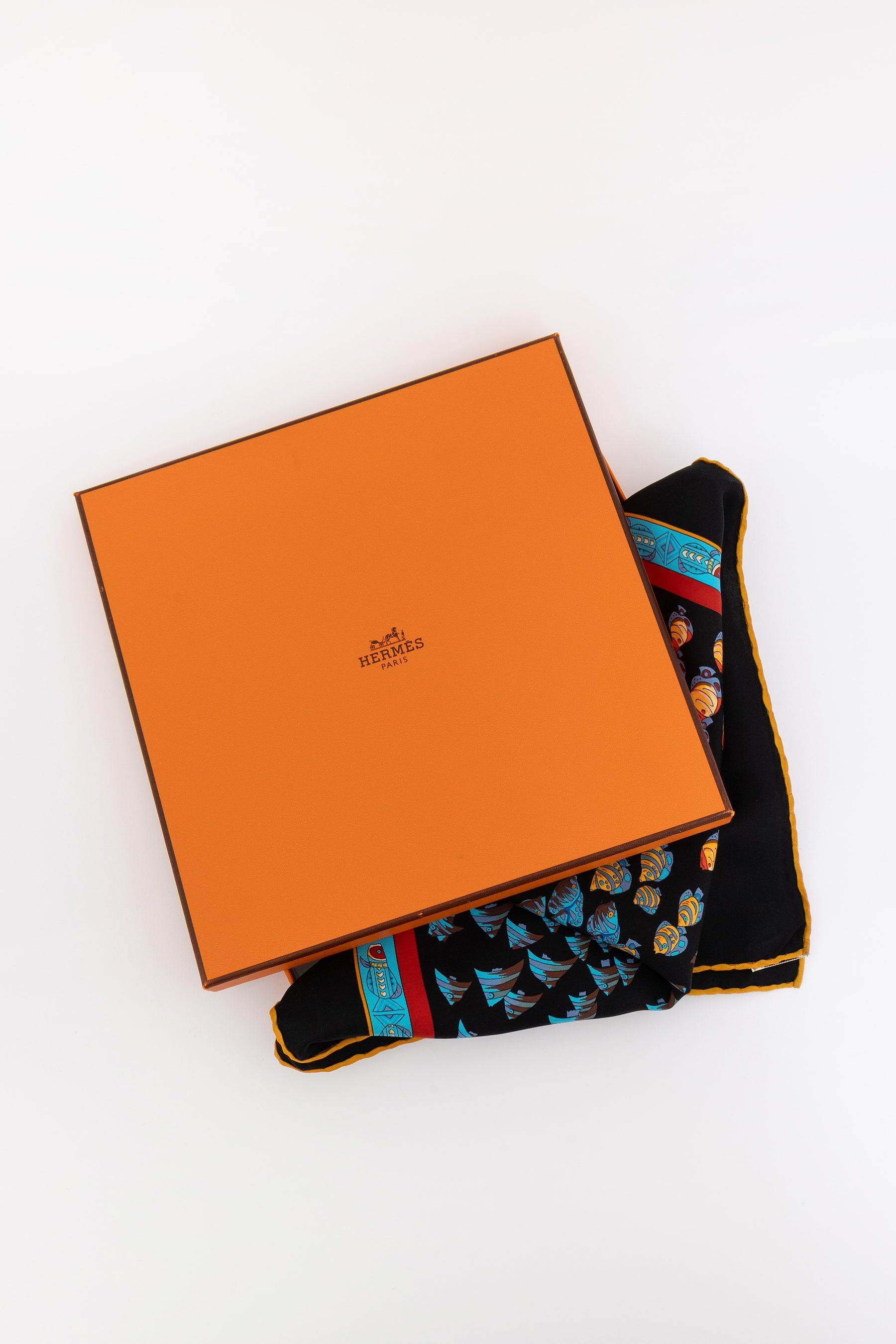 'Rencontre Oceane' Silk Scarf 90