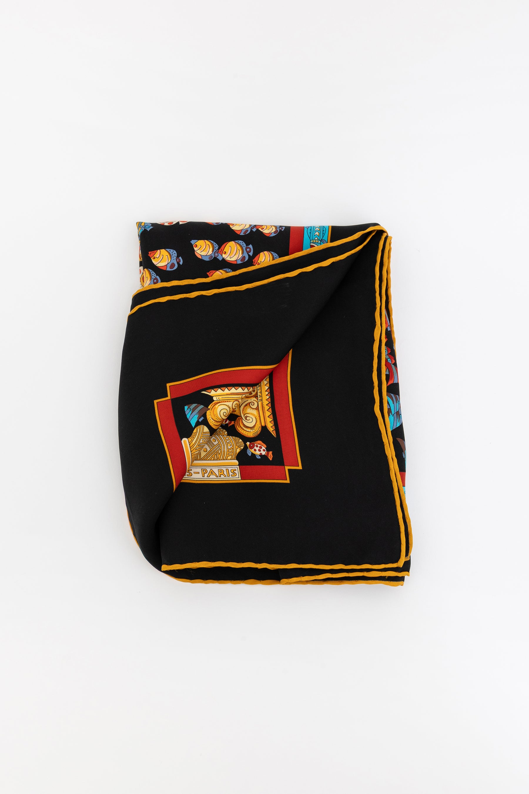 'Rencontre Oceane' Silk Scarf 90