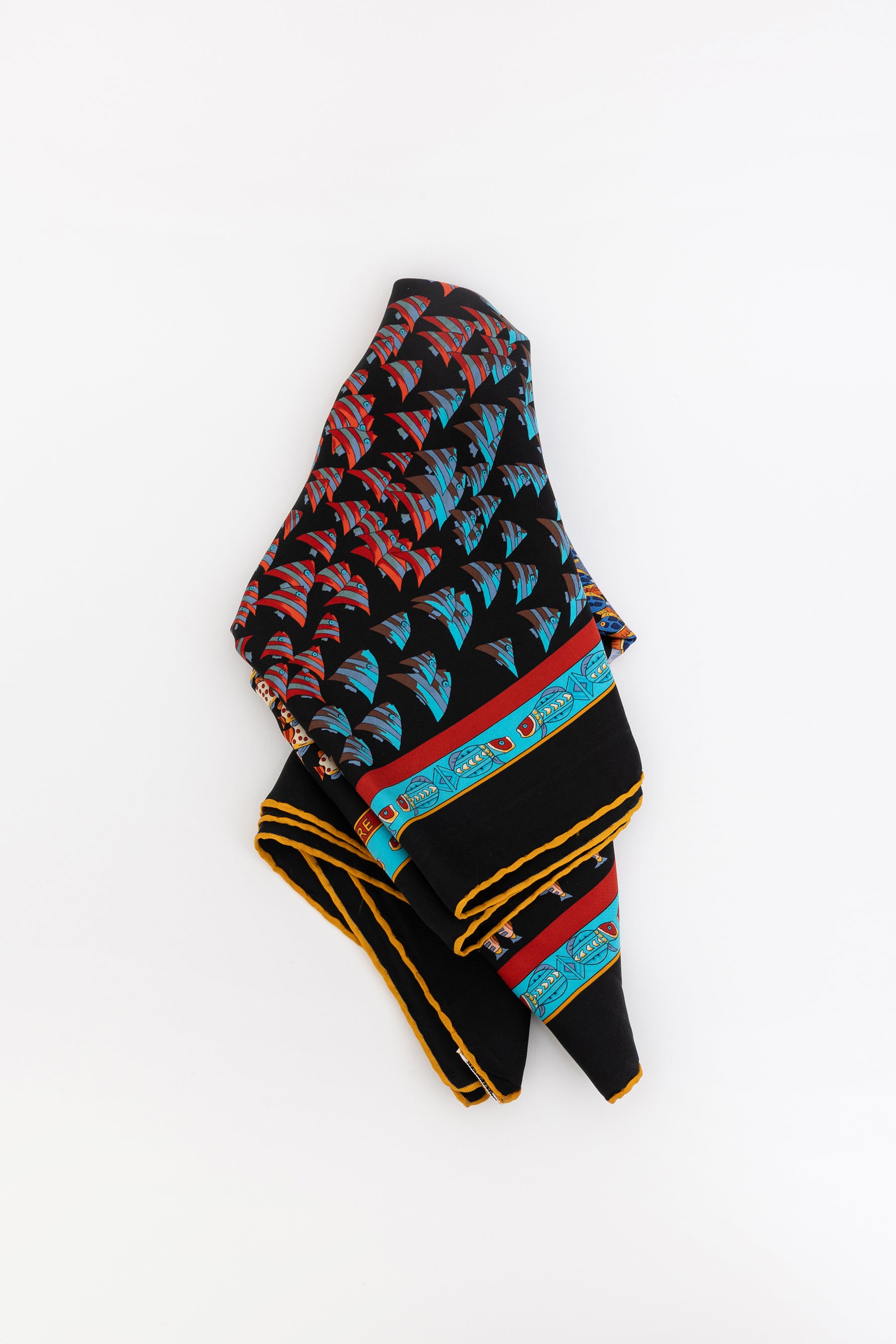 'Rencontre Oceane' Silk Scarf 90