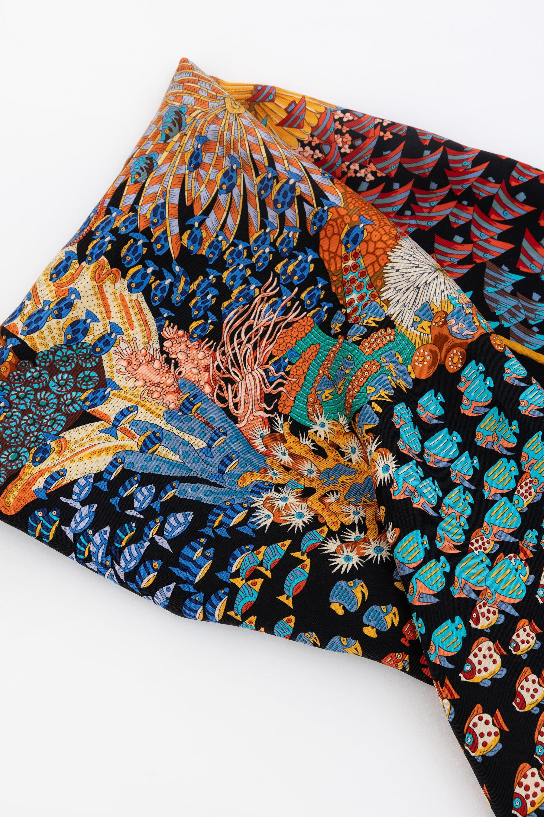 'Rencontre Oceane' Silk Scarf 90