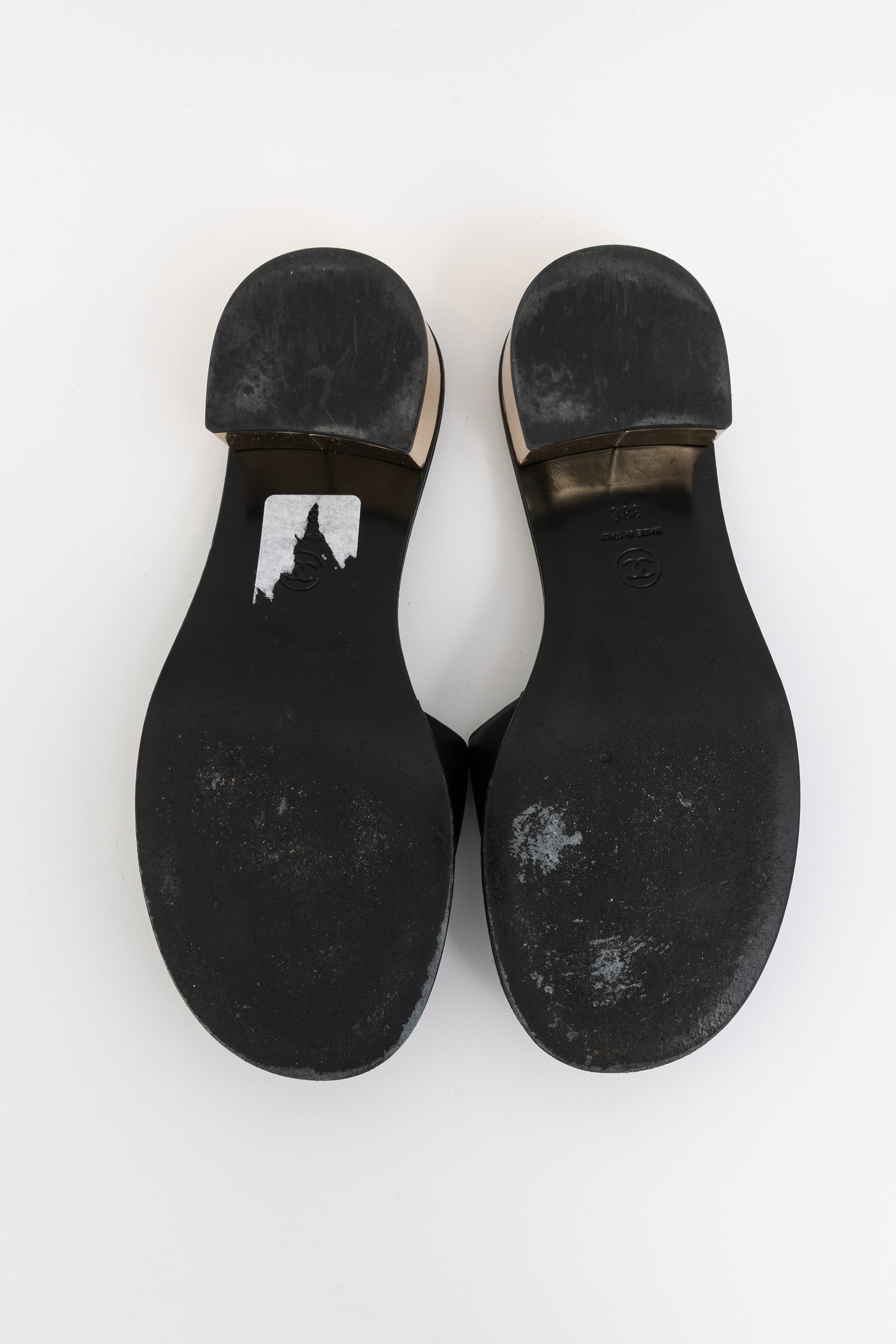 Interlocking CC Logo Lambskin Slides