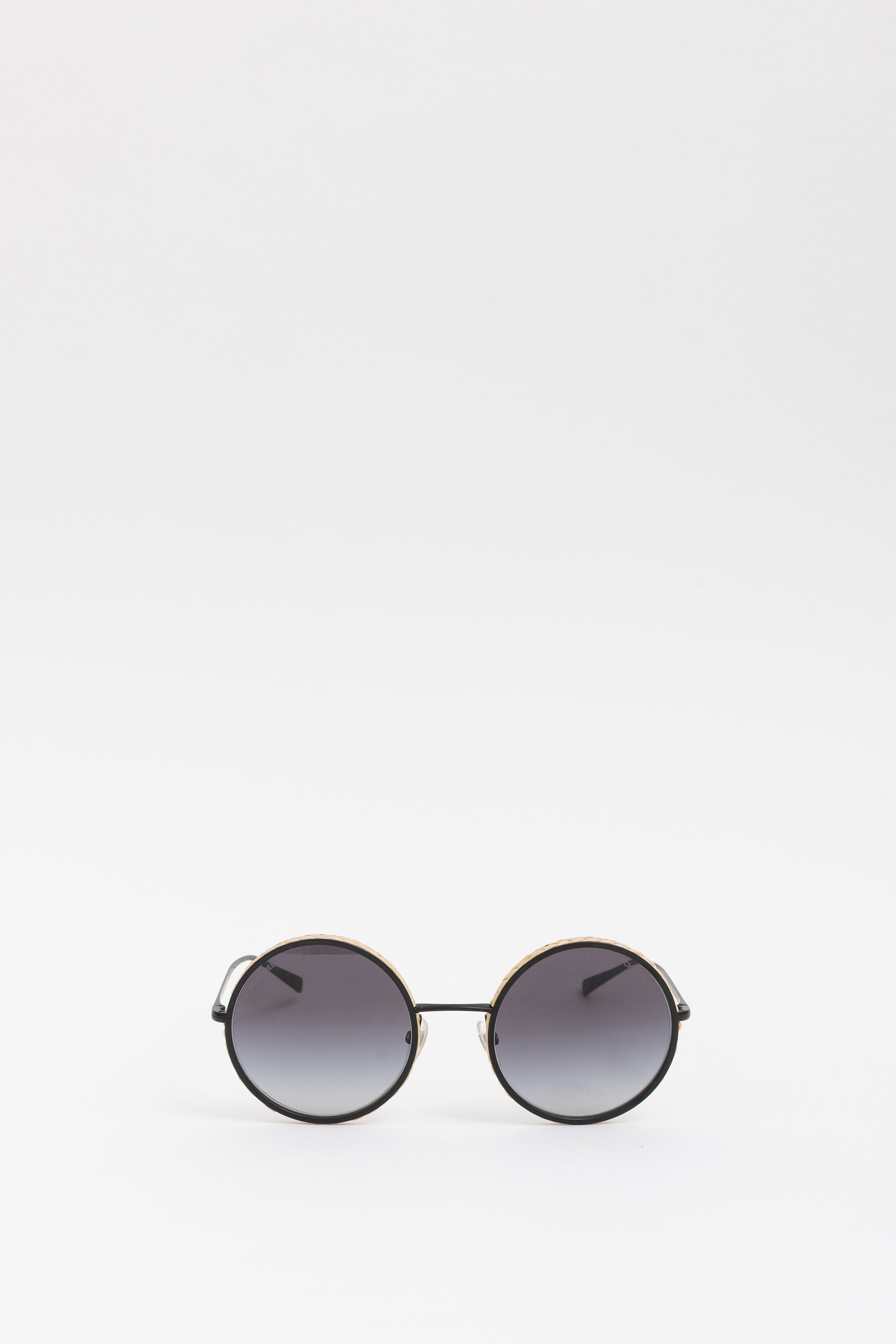 Raffia Braided Round Sunglasses