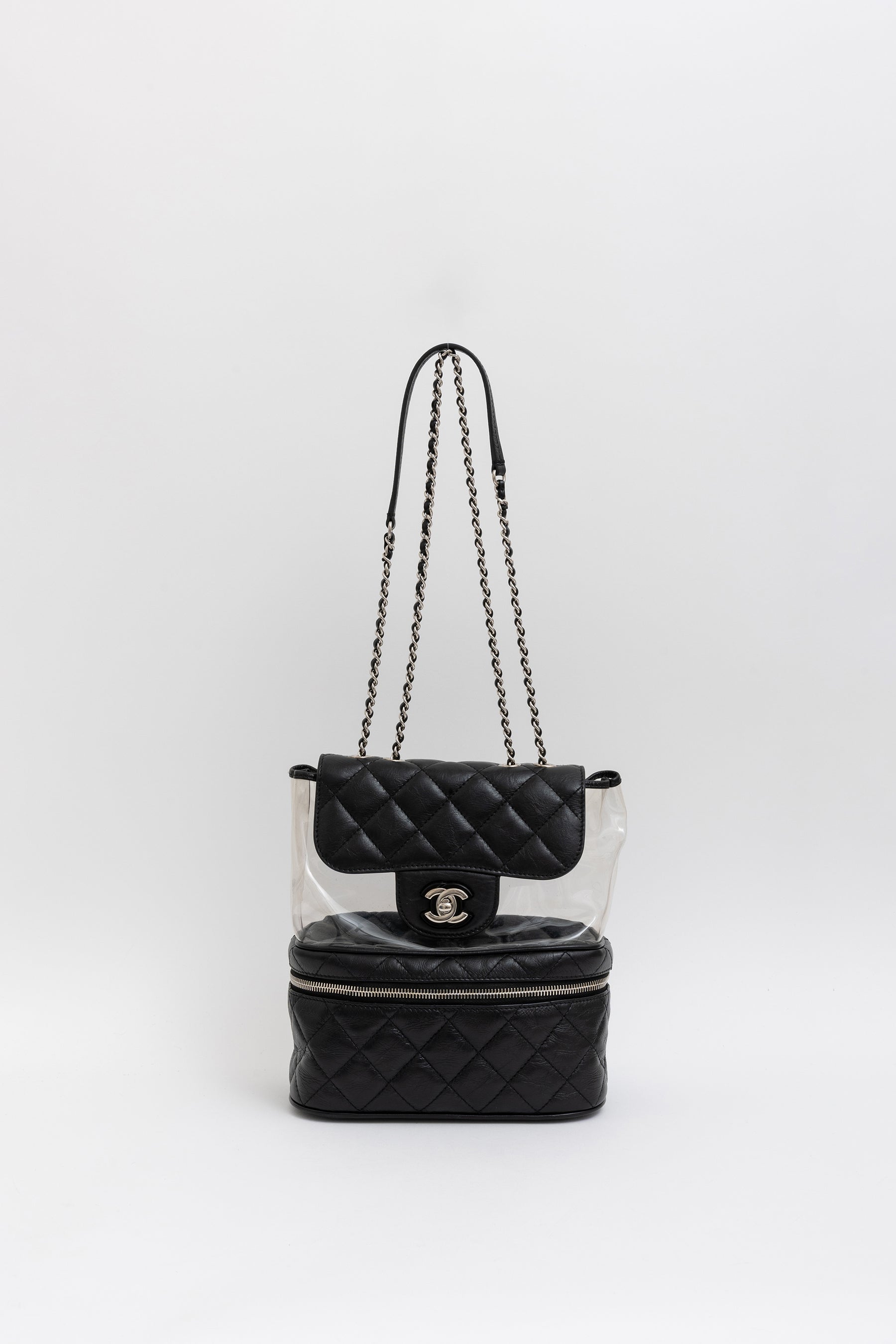 Chanel Black Crinkle Leather Aquarium Bag