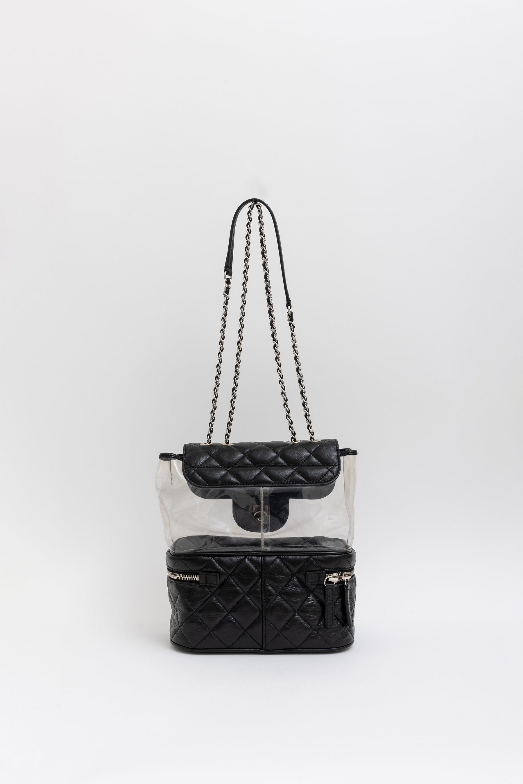 Chanel Black Crinkle Leather Aquarium Bag