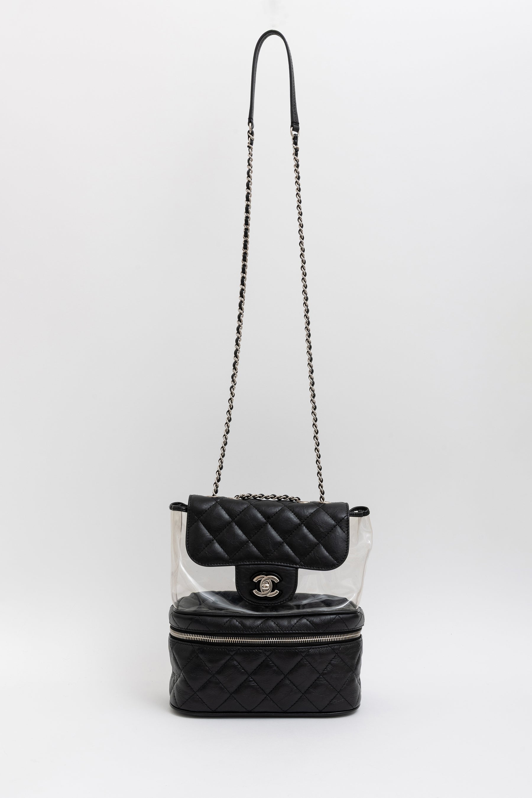 Chanel Black Crinkle Leather Aquarium Bag