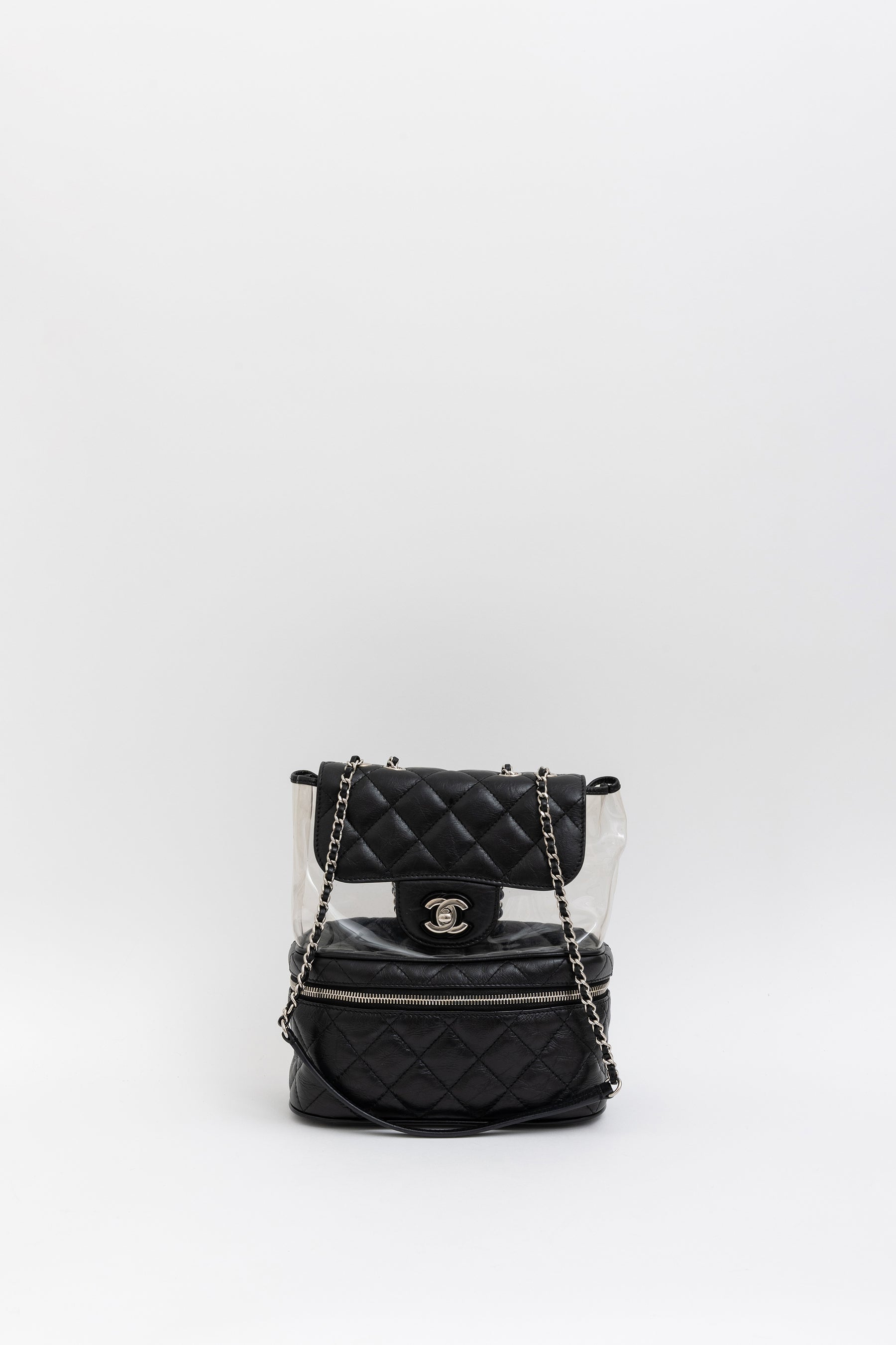 Chanel Black Crinkle Leather Aquarium Bag