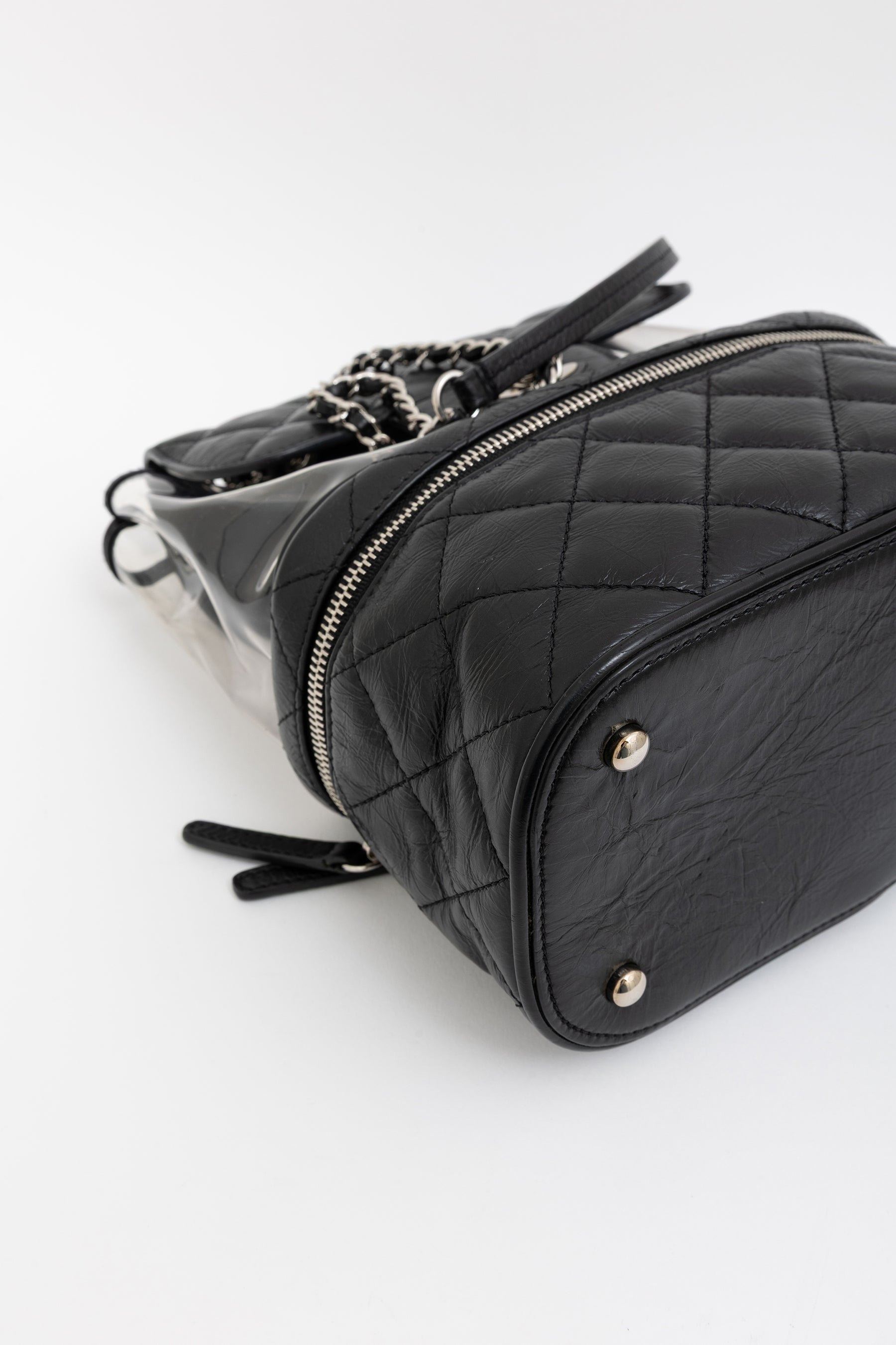 Chanel Black Crinkle Leather Aquarium Bag