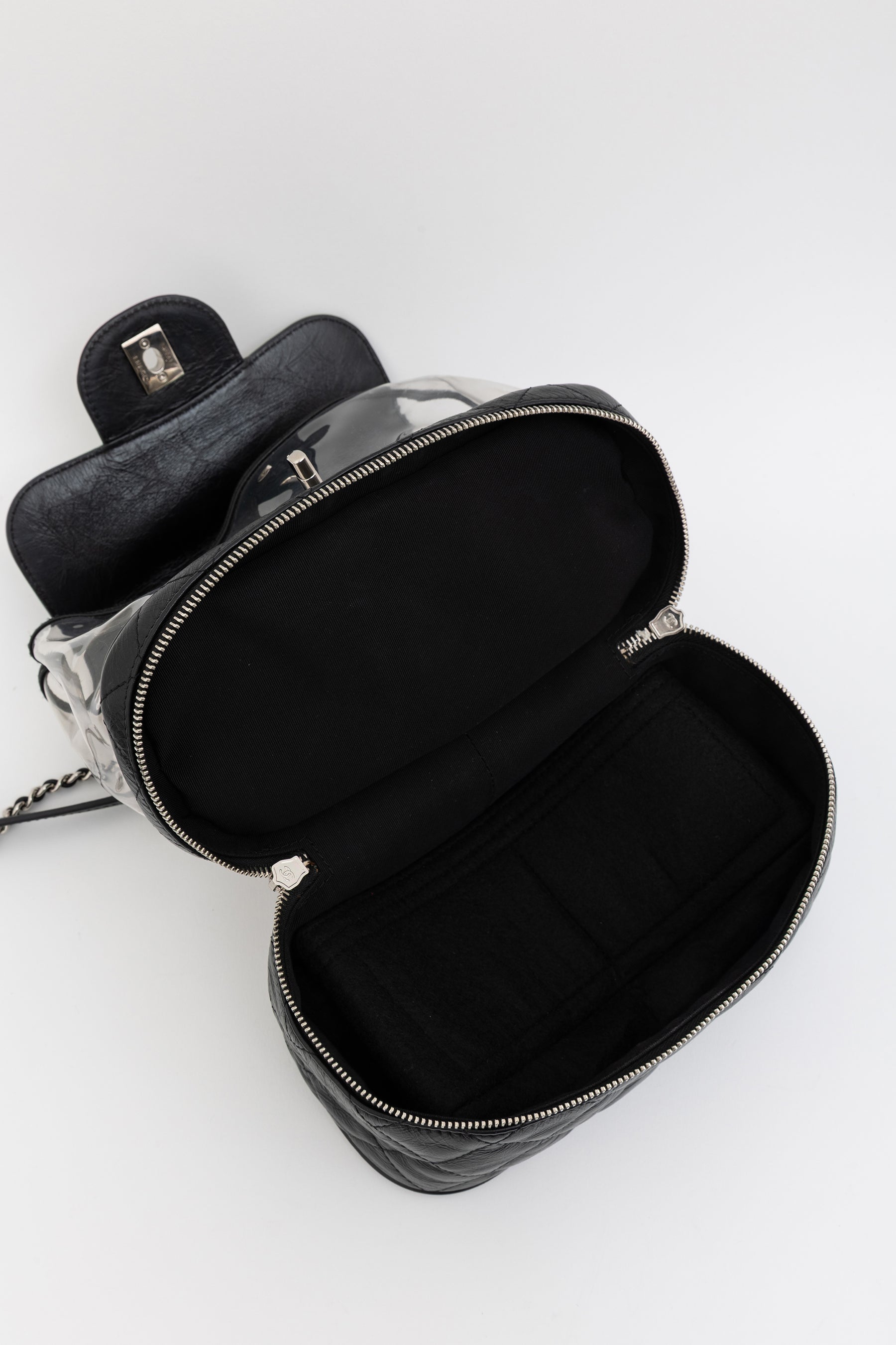 Chanel Black Crinkle Leather Aquarium Bag