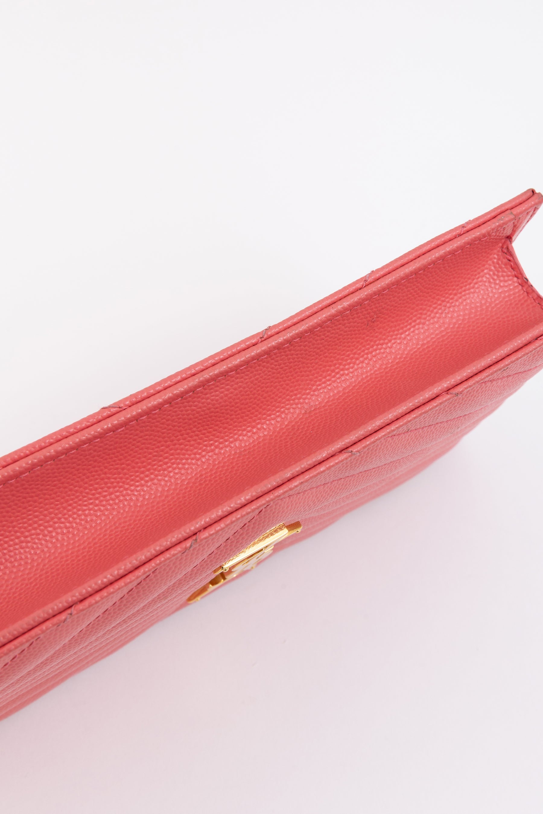 Double Zipped Logo Clutch