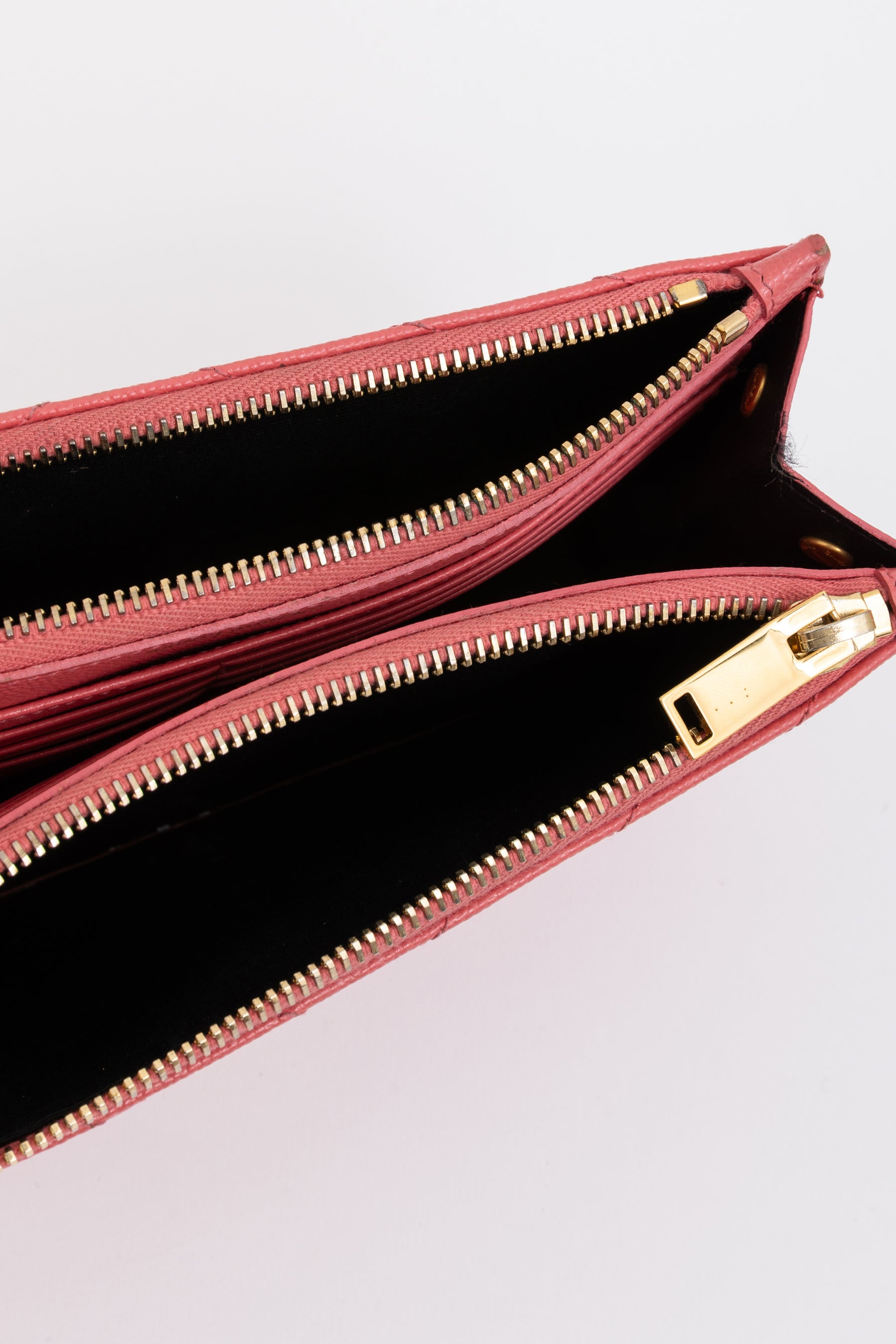 Double Zipped Logo Clutch