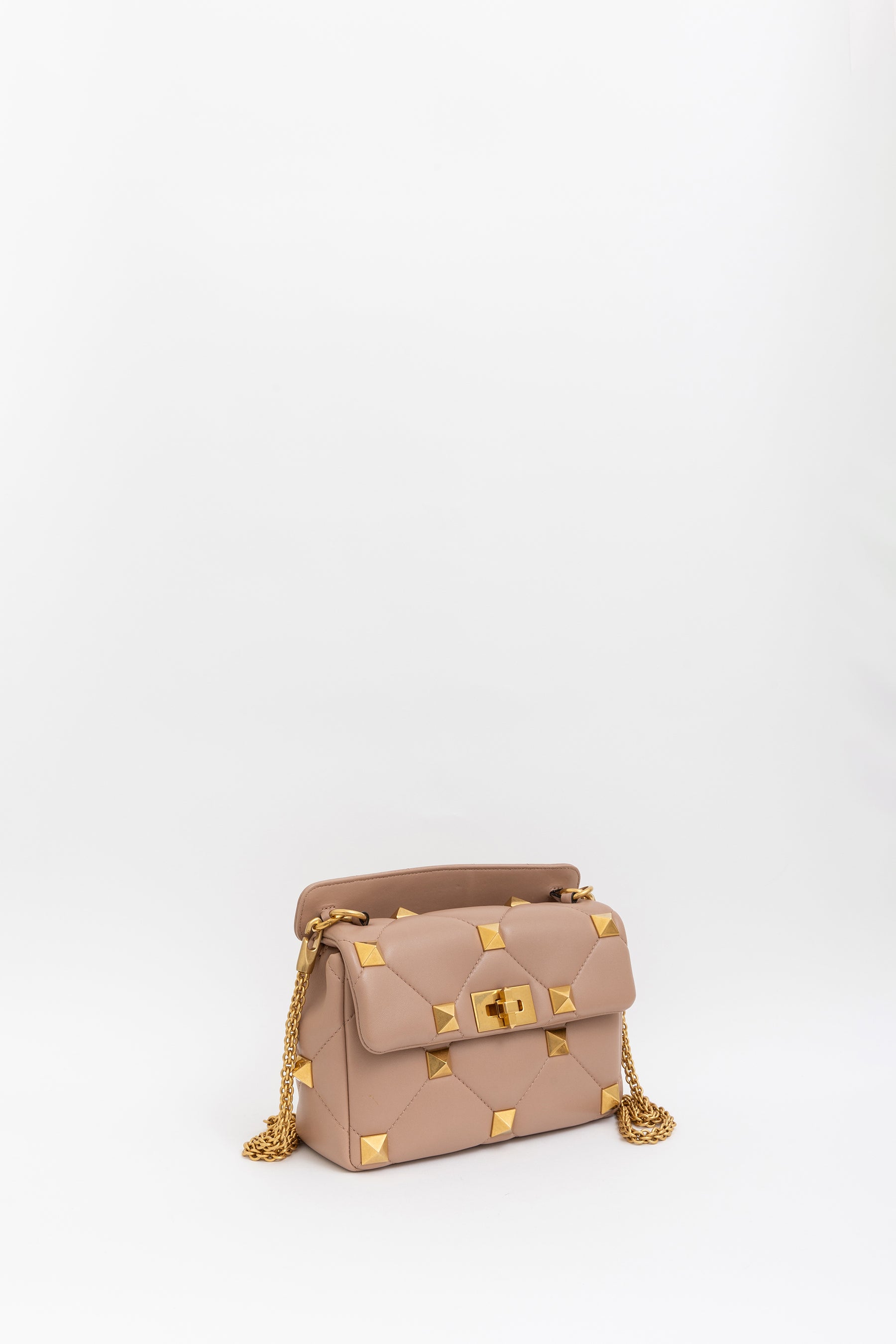 Roman Stud Top Handle Bag