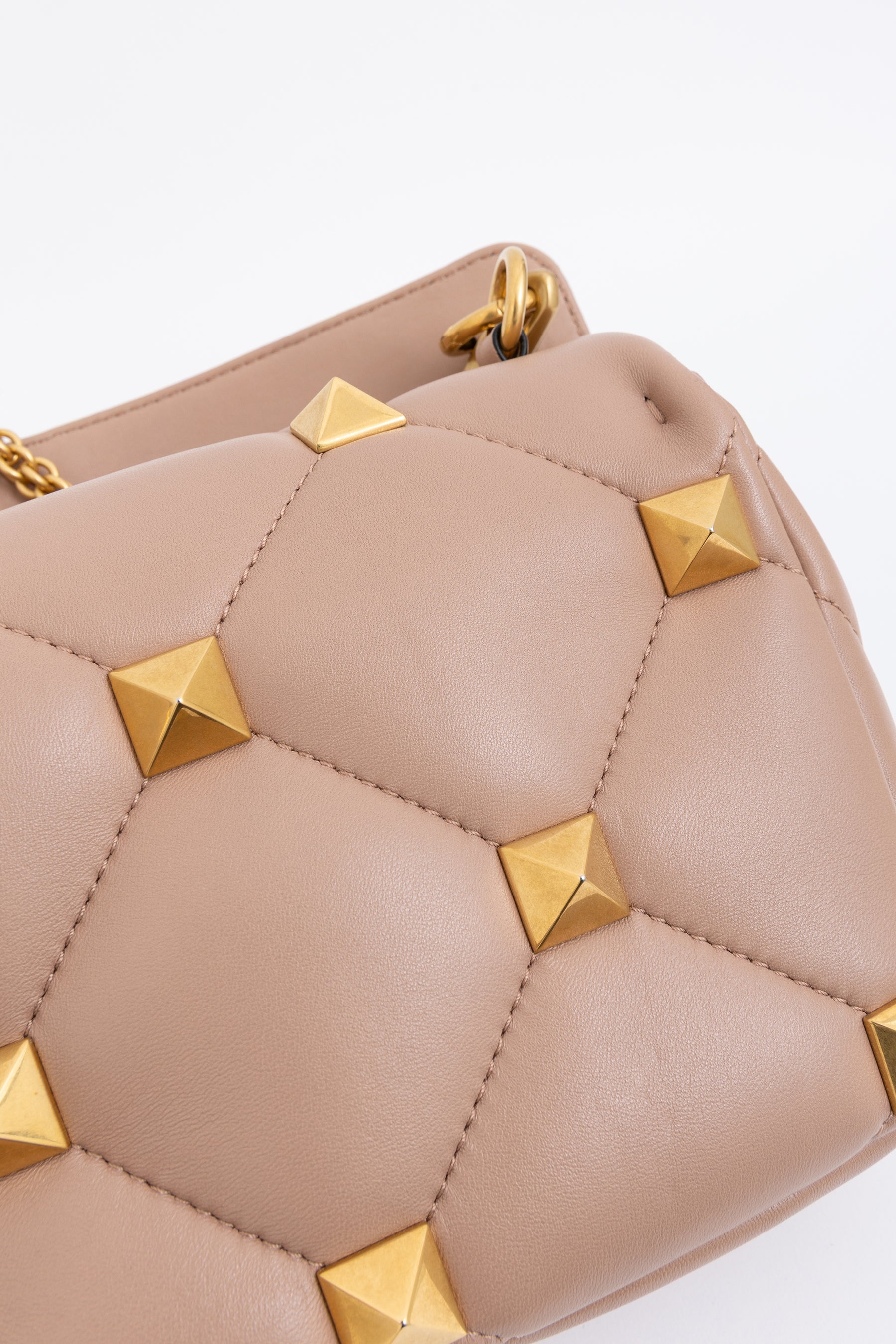 Roman Stud Top Handle Bag