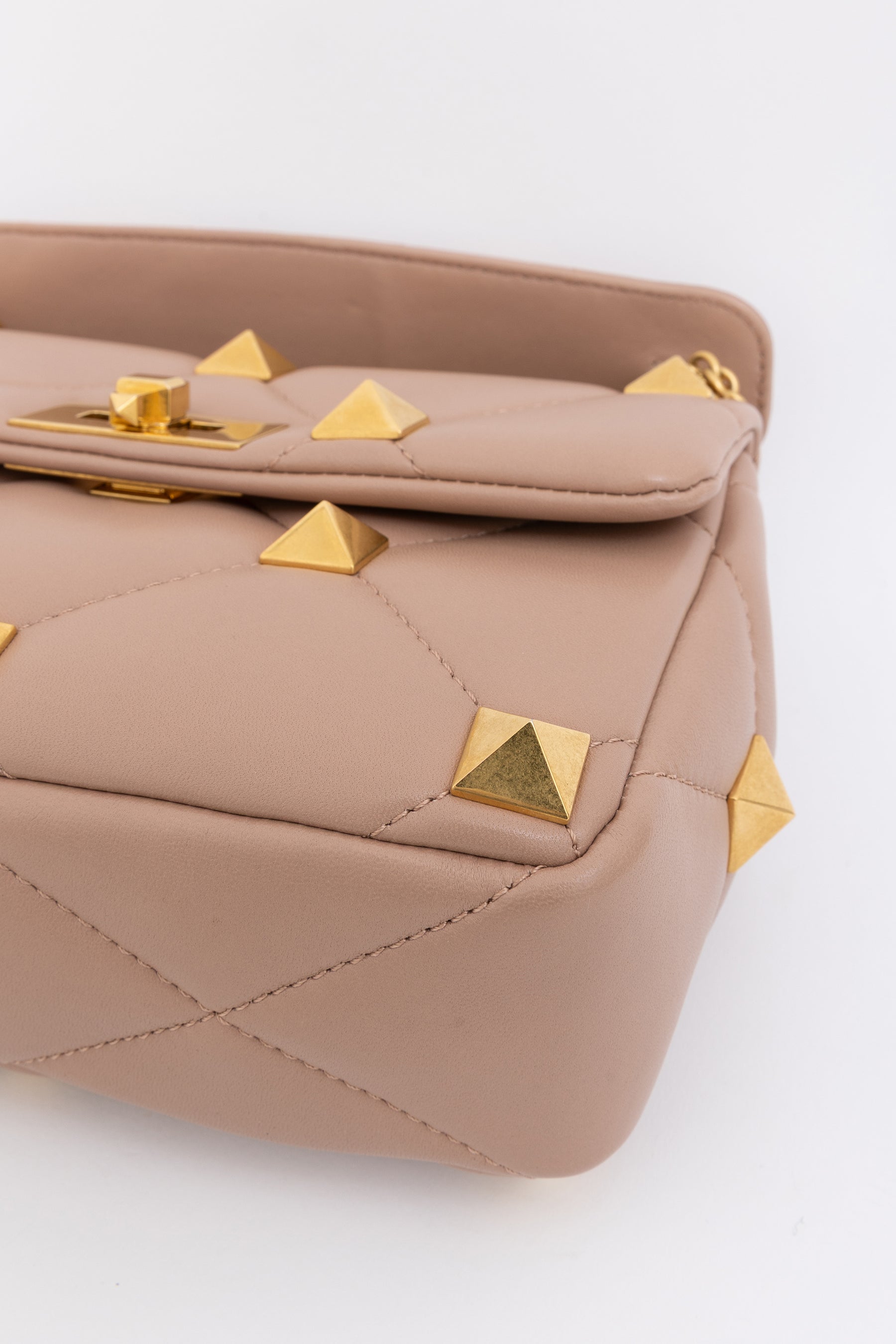 Roman Stud Top Handle Bag