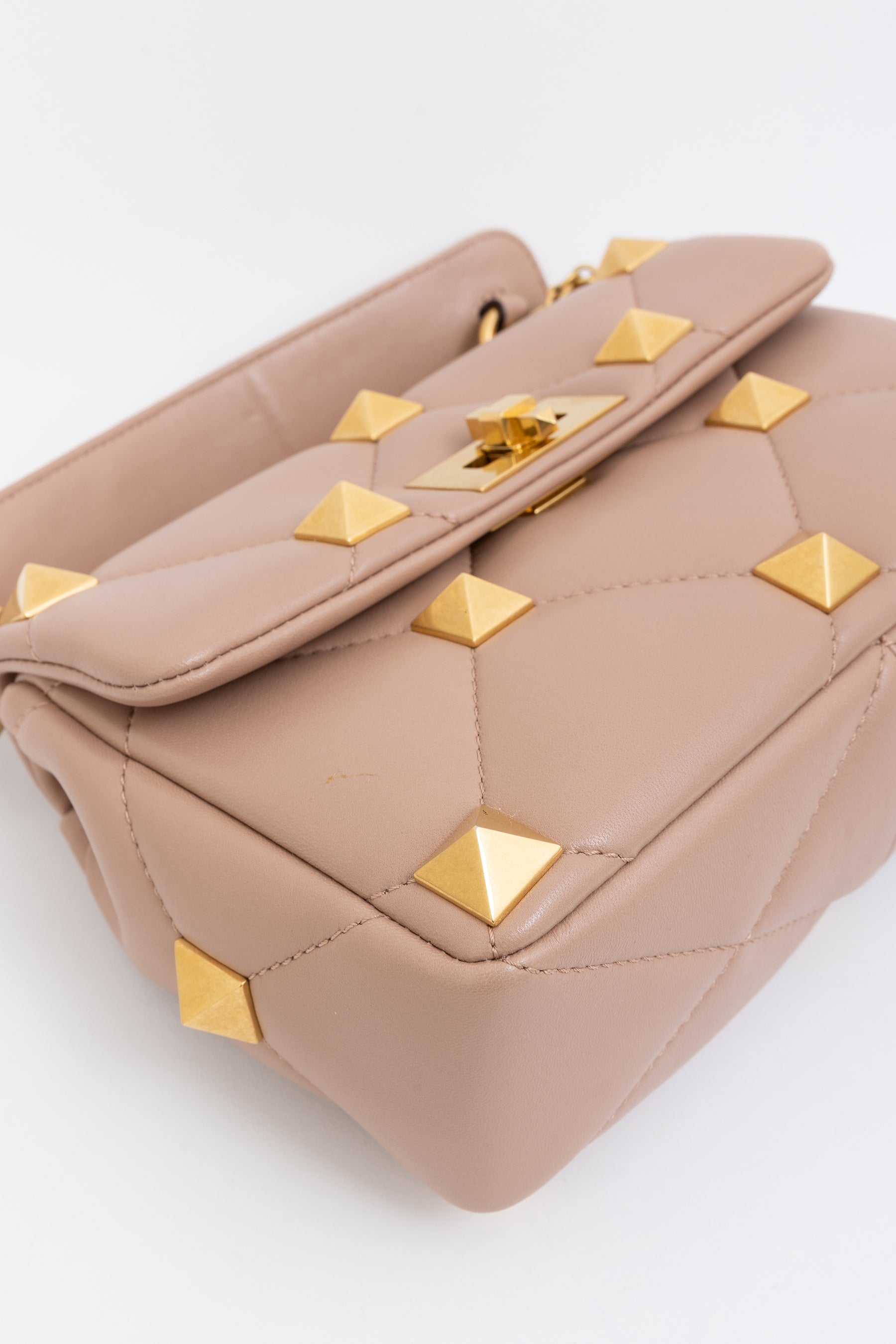 Roman Stud Top Handle Bag