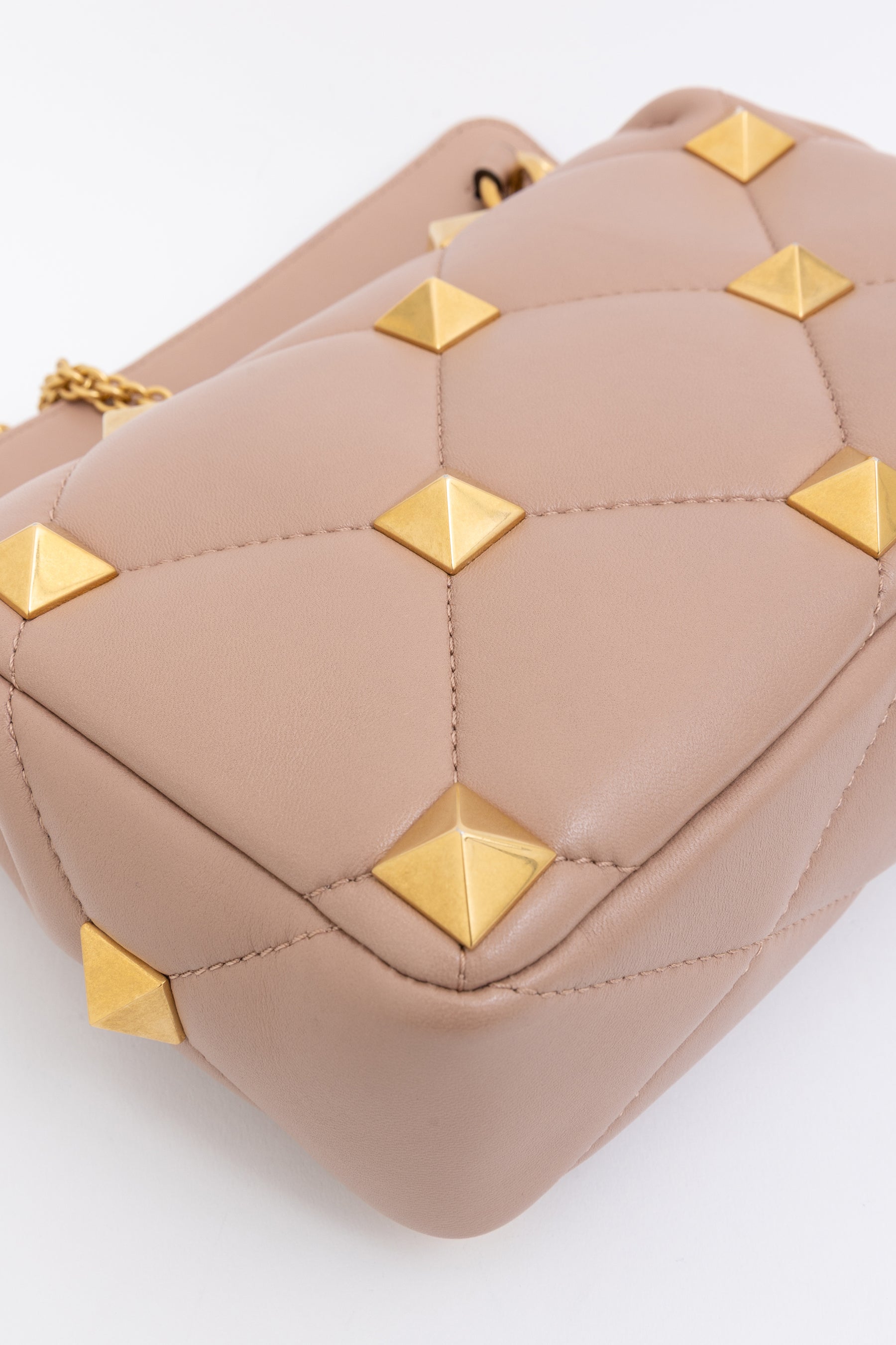 Roman Stud Top Handle Bag