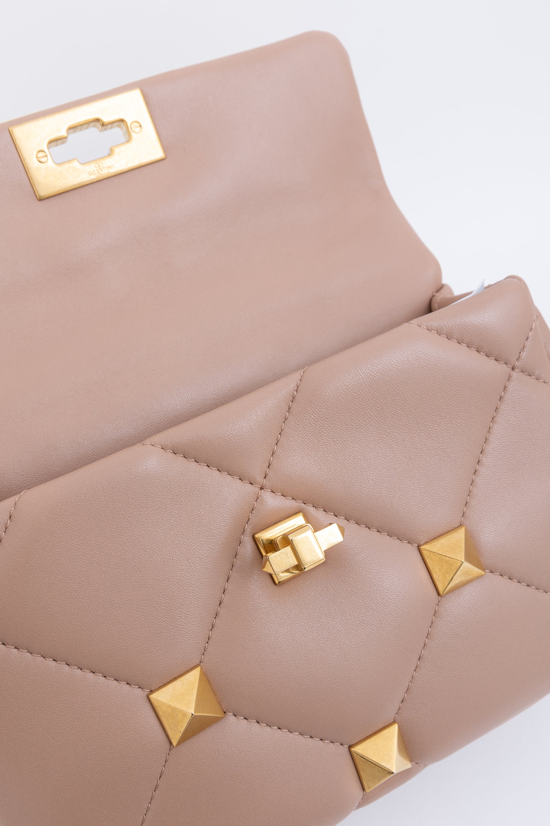 Roman Stud Top Handle Bag