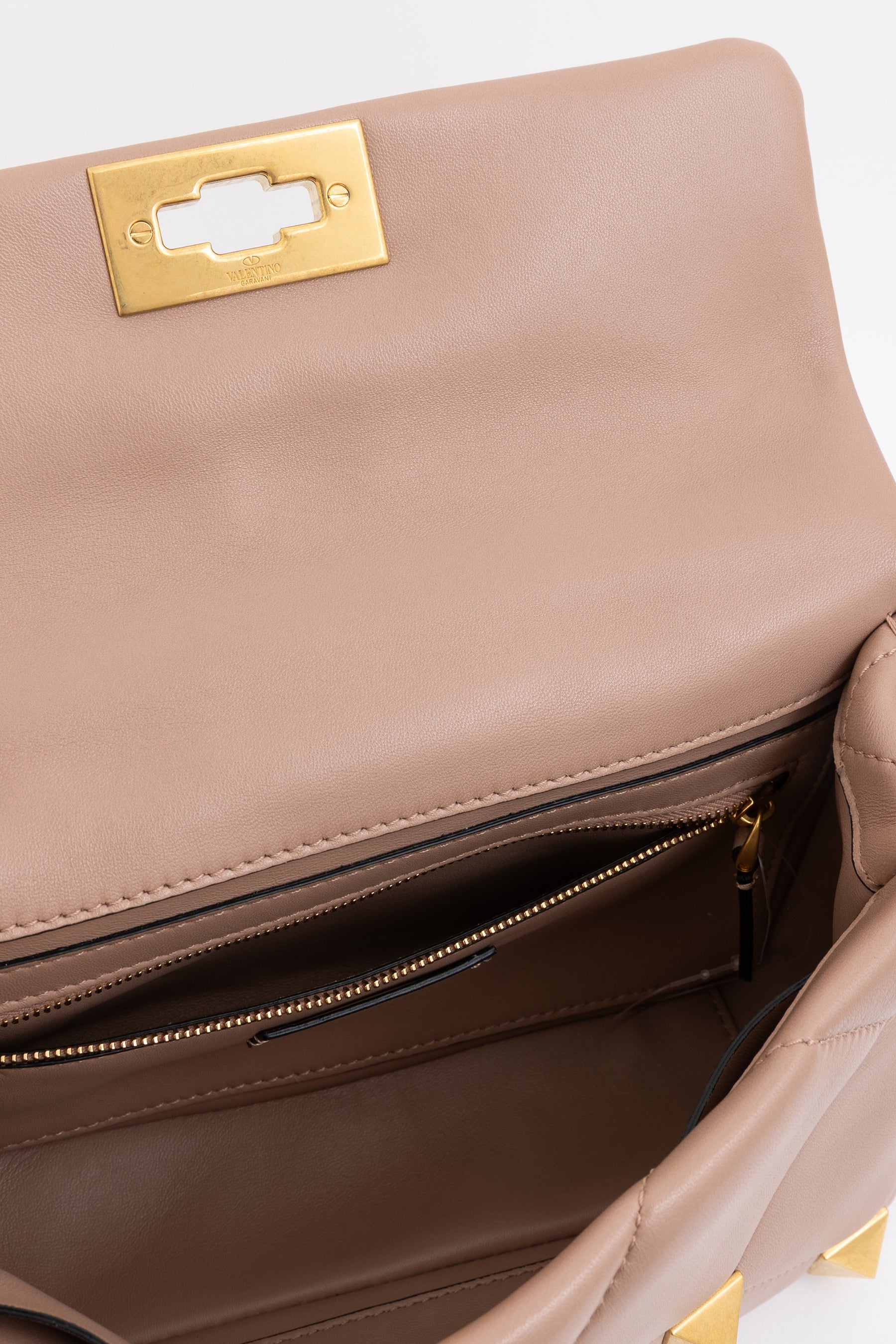 Roman Stud Top Handle Bag