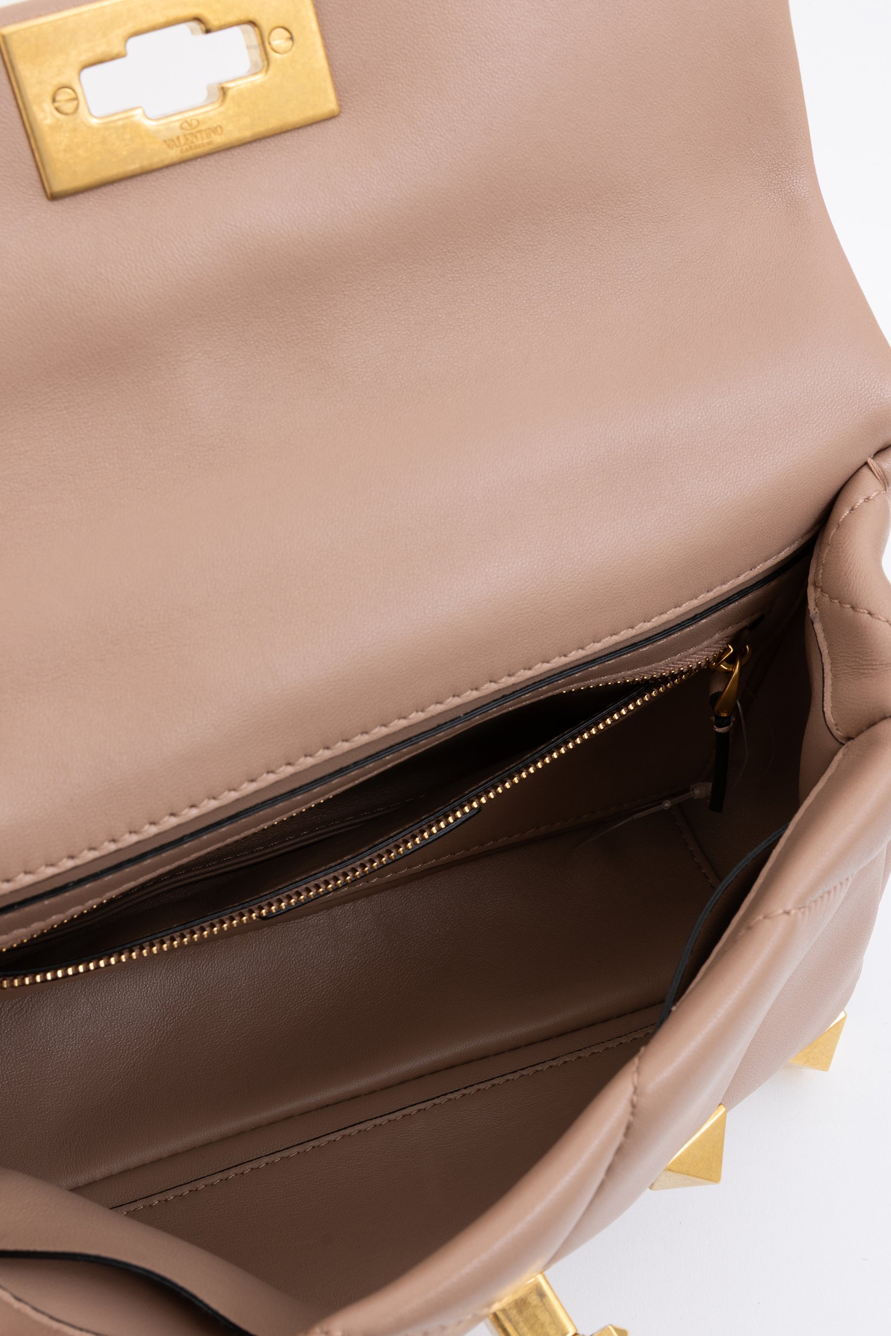 Roman Stud Top Handle Bag