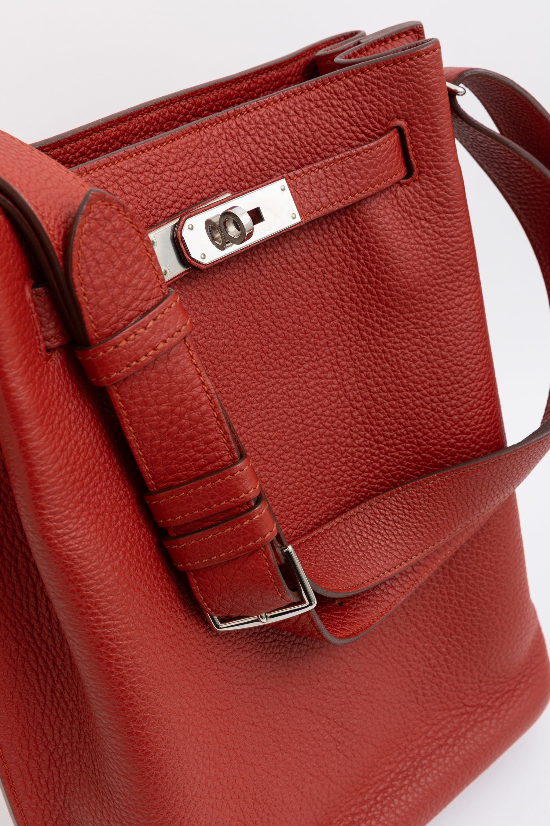 Vermillon Togo Leather So Kelly 22 Bag