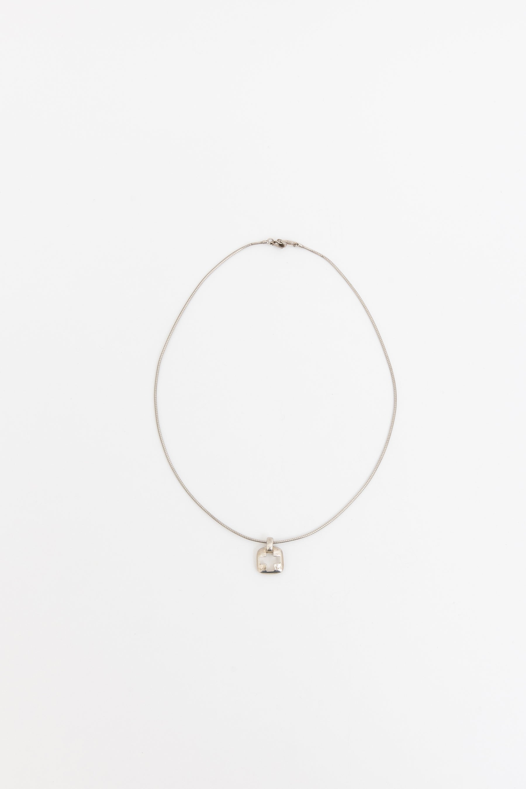Tiffany & Co. Sterling Silver Cut Out Cross Pendant Necklace