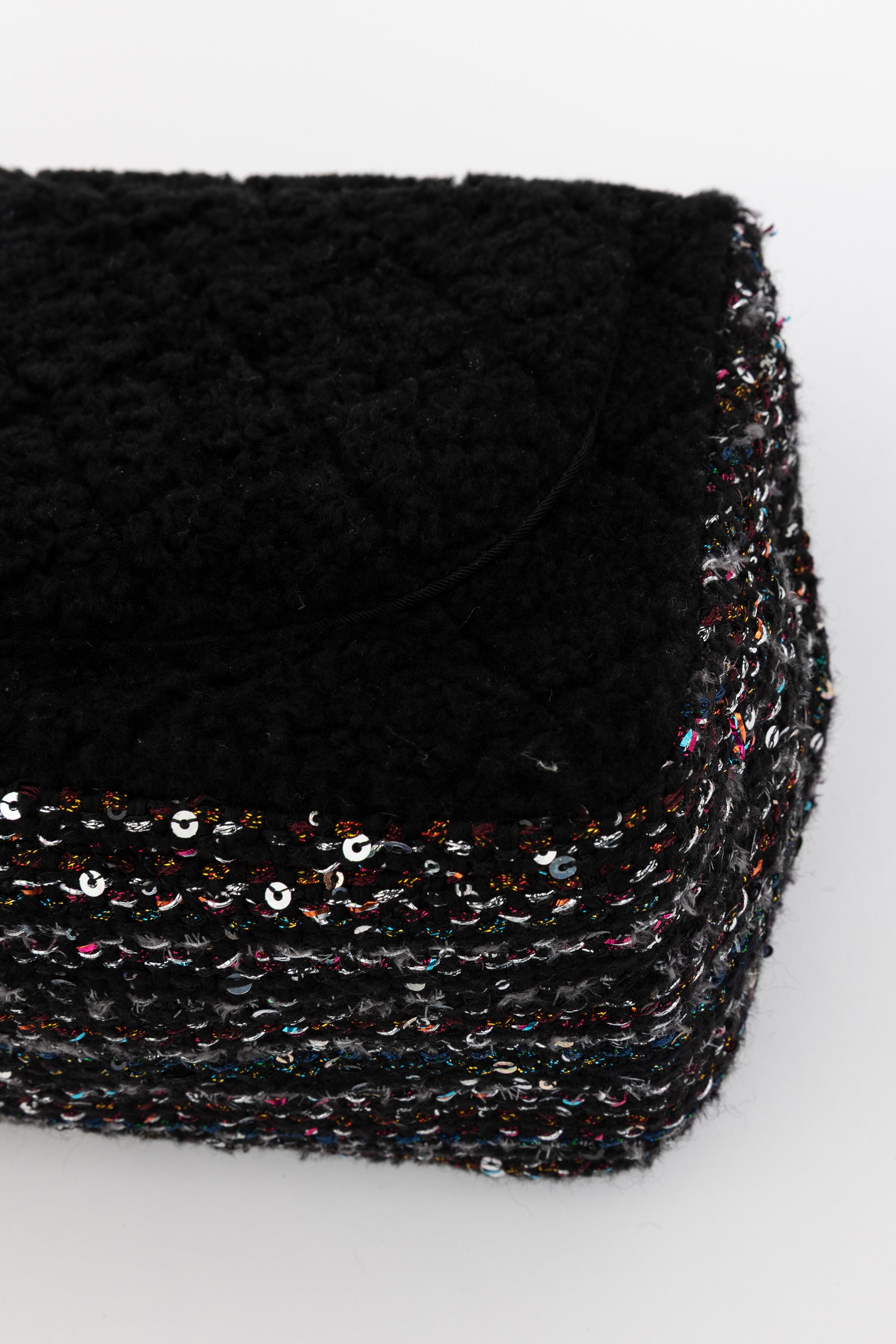 Quilted Shearling and Fantasy Tweed Medium Classic Single Flap