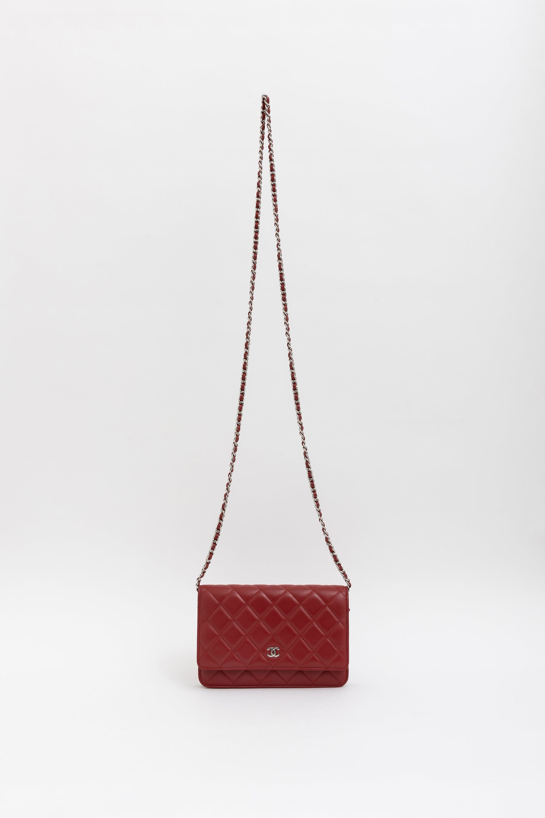 Quilted Lambskin Leather Classic Wallet on Chain