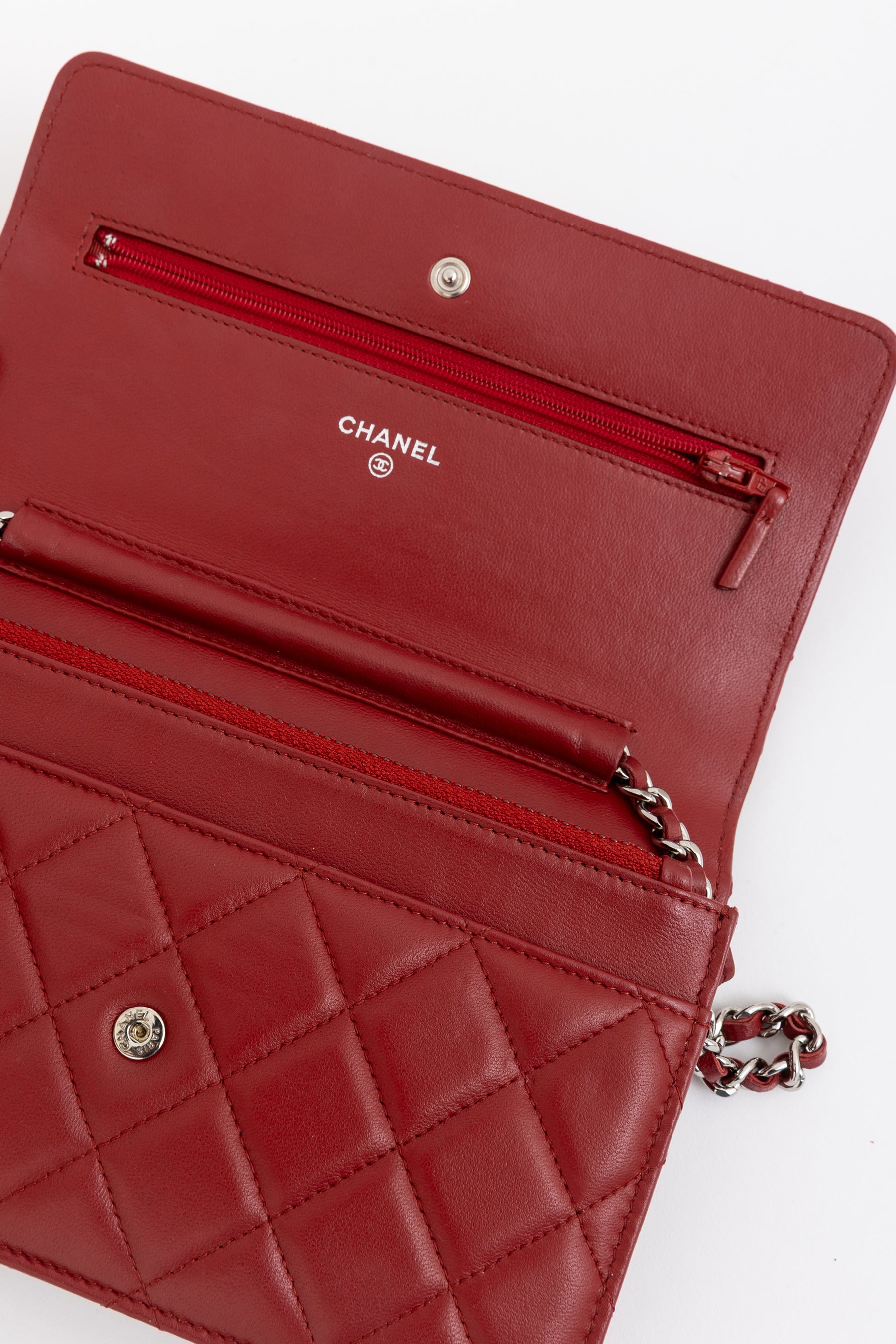 Quilted Lambskin Leather Classic Wallet on Chain