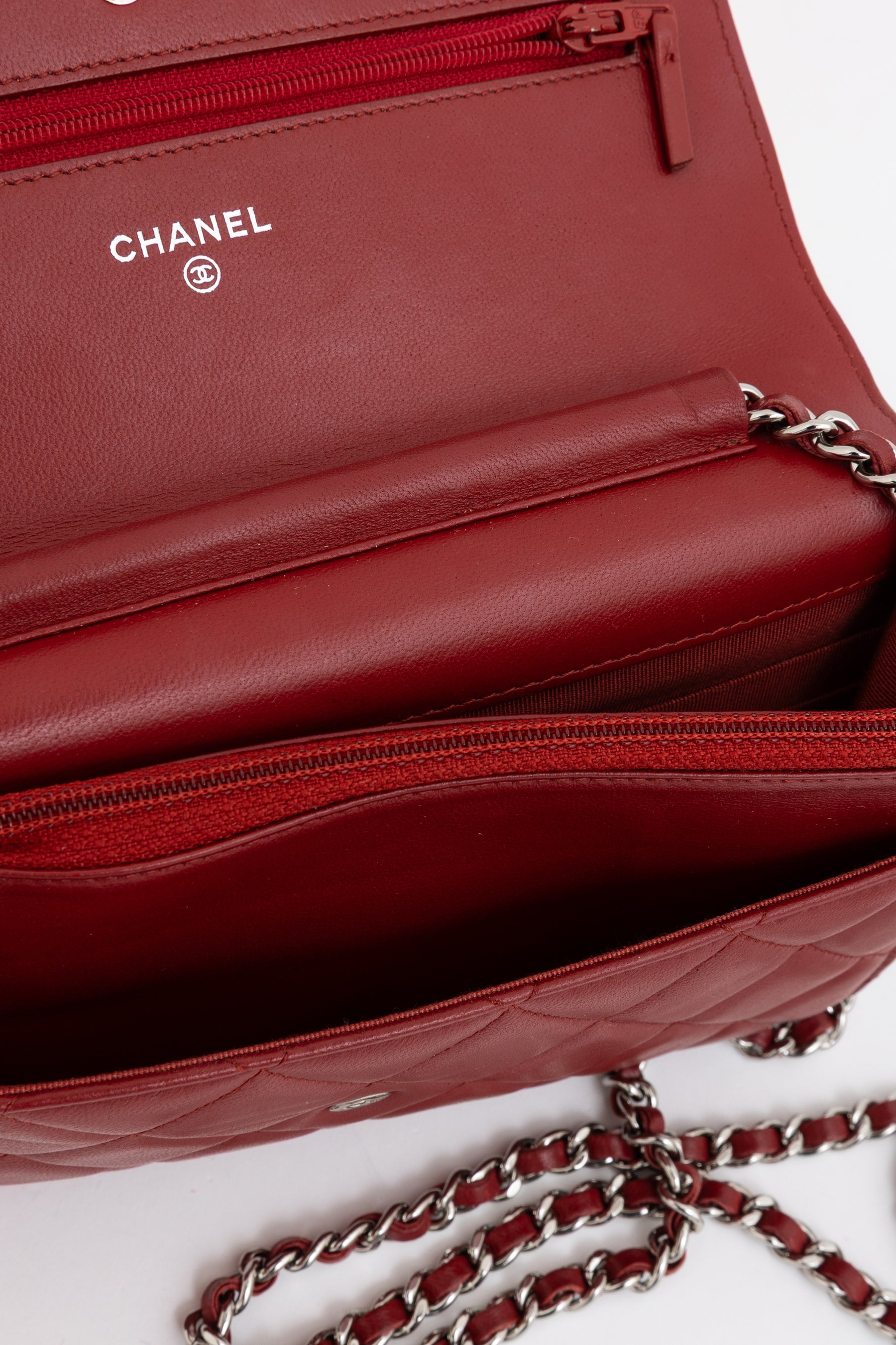 Quilted Lambskin Leather Classic Wallet on Chain