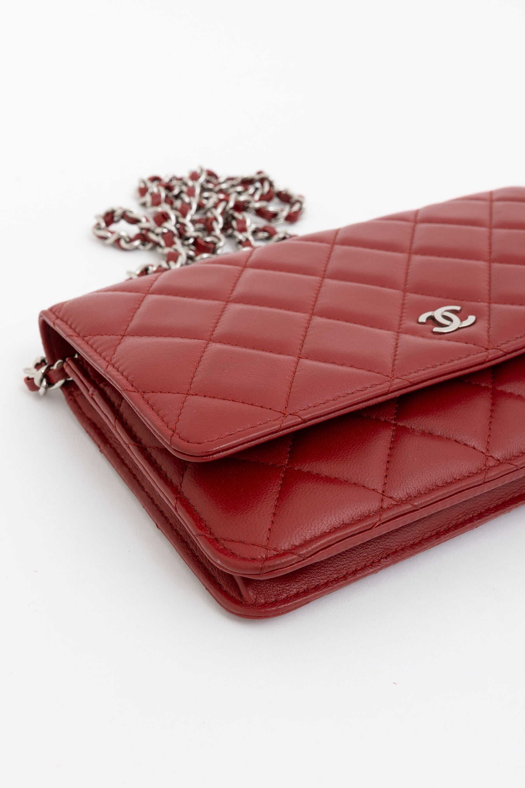Quilted Lambskin Leather Classic Wallet on Chain