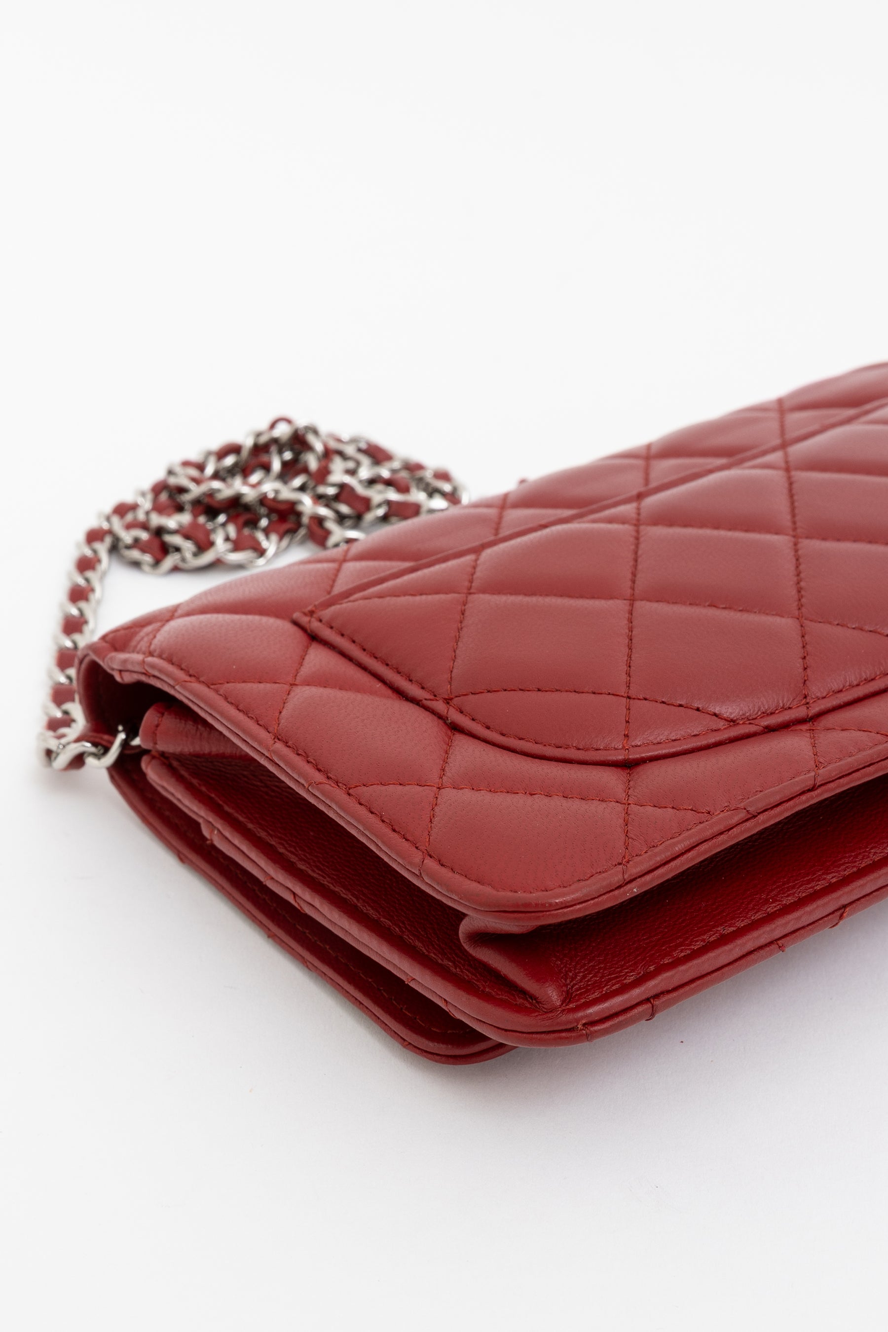 Quilted Lambskin Leather Classic Wallet on Chain