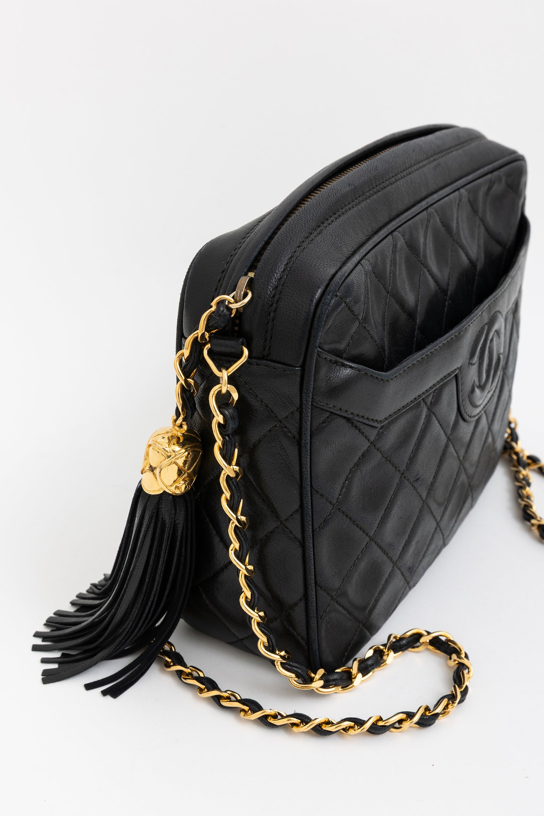 Matelassé Tassel Camera Bag
