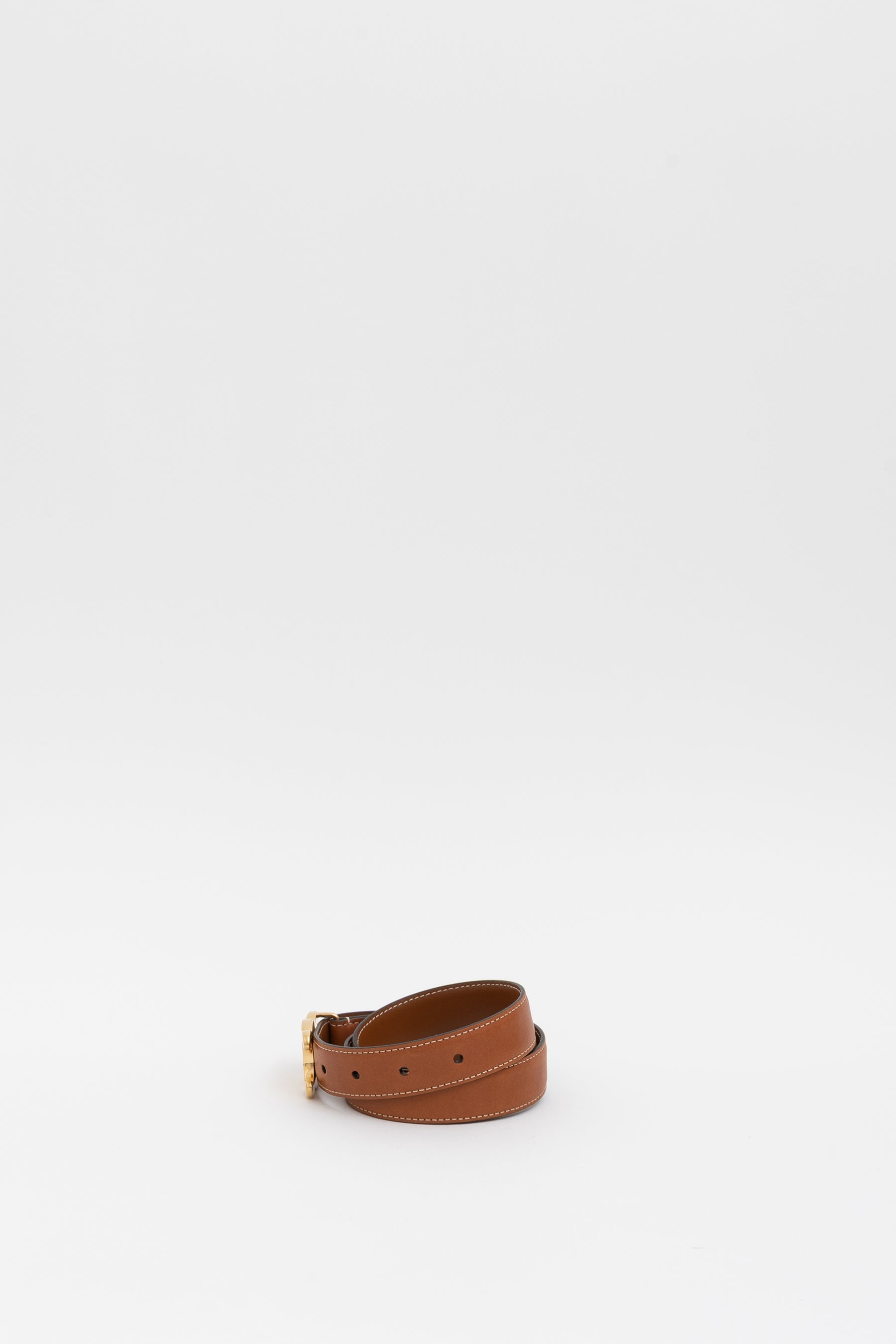 Medium Triomphe Belt in Natural Calfskin