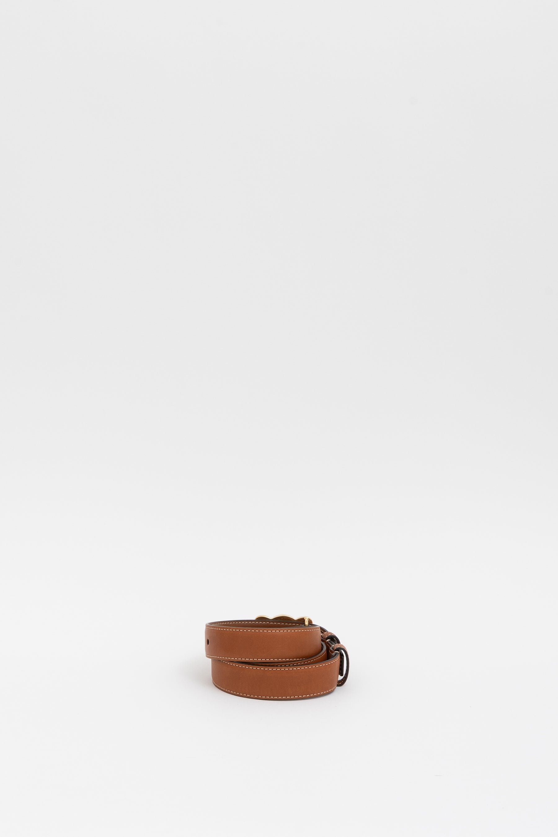 Medium Triomphe Belt in Natural Calfskin