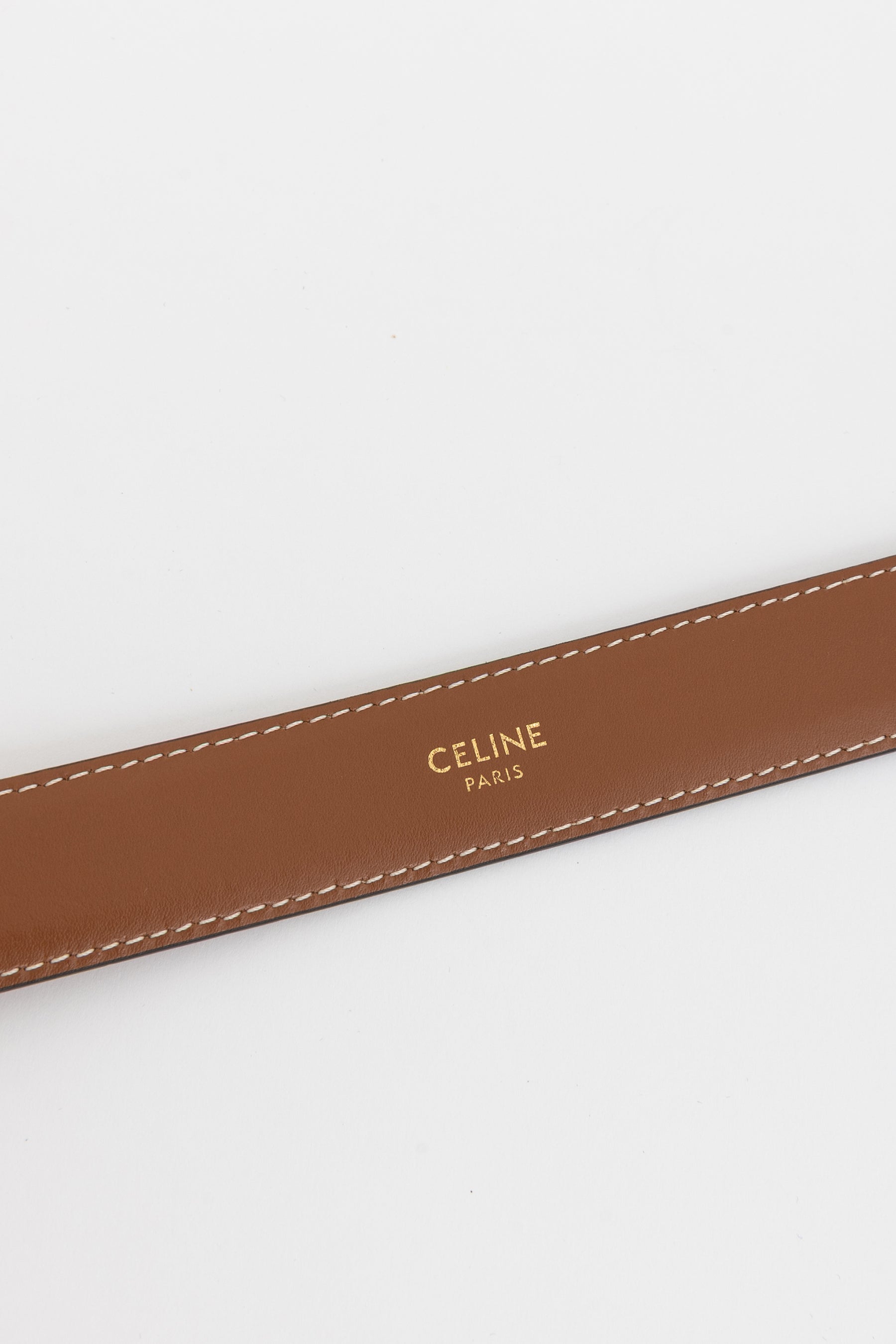 Medium Triomphe Belt in Natural Calfskin