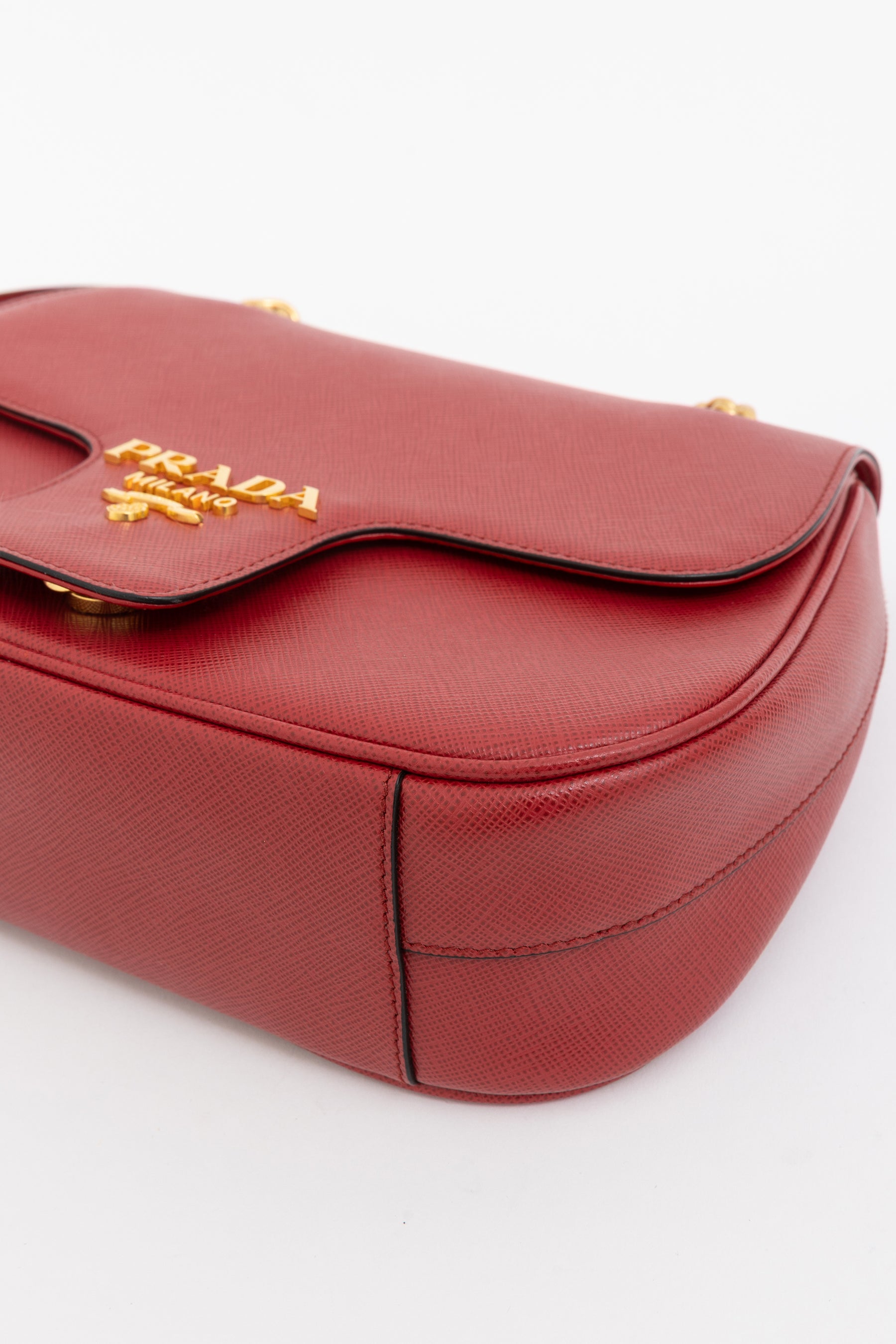 Saffiano Flap Shoulder Bag