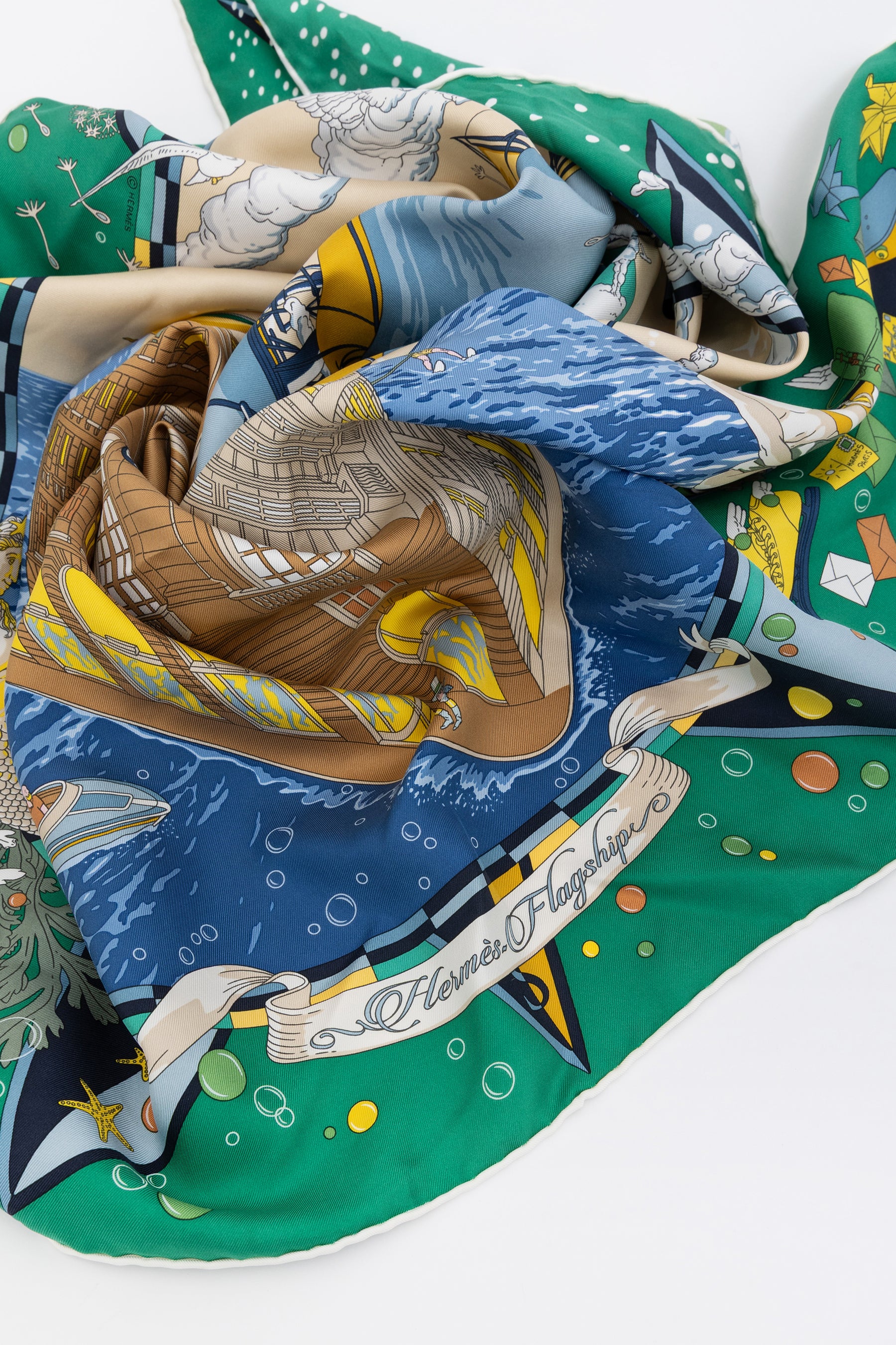 Flagship Print Silk Scarf