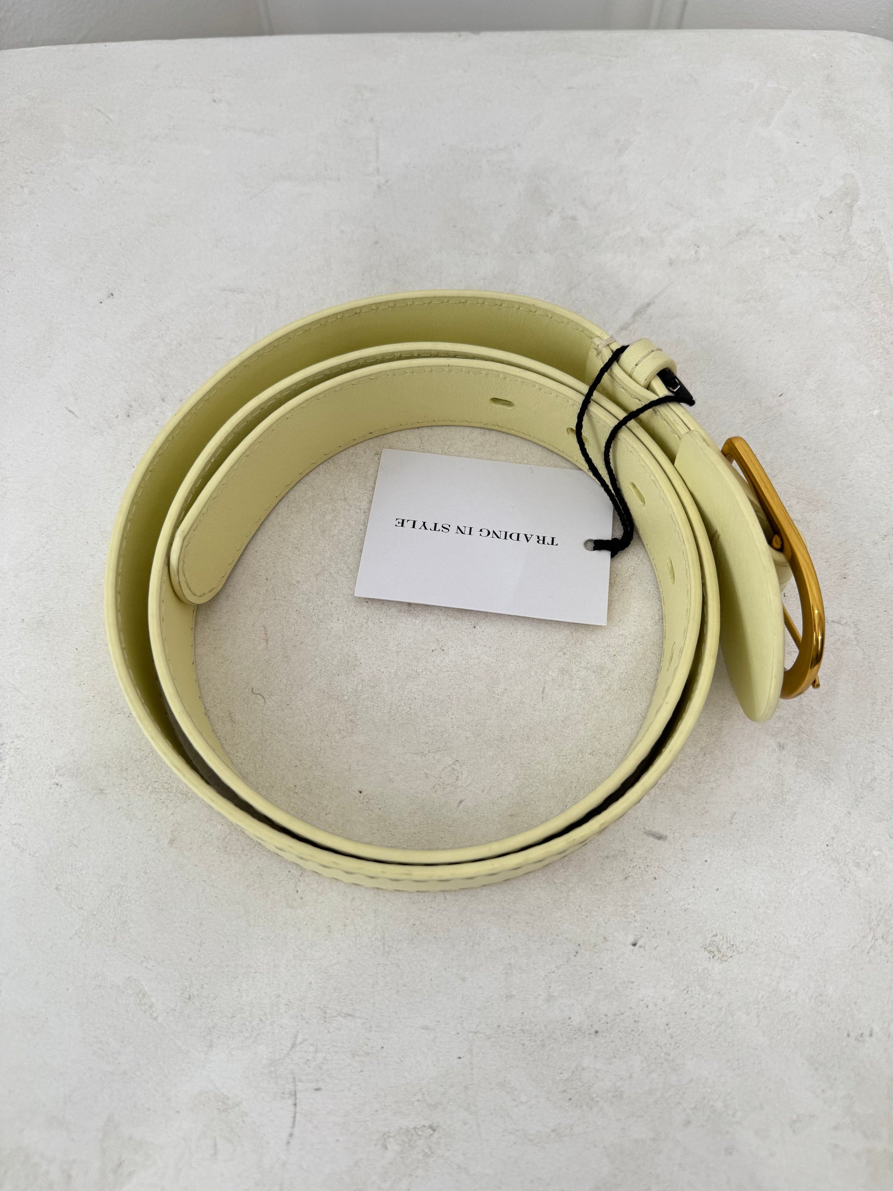 Zimmermann Yellow Leather Gold Buckle Belt, M/L