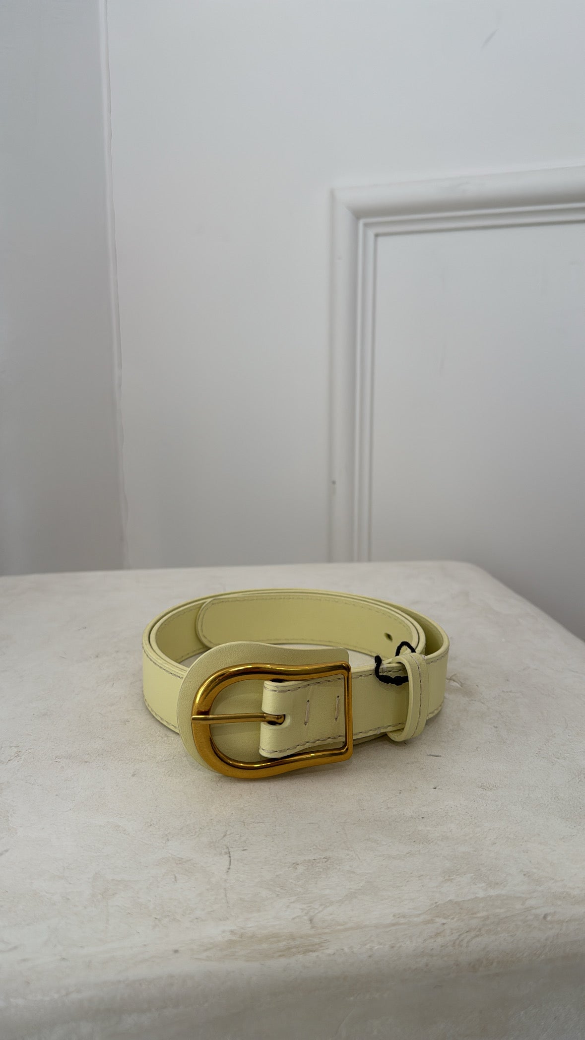 Zimmermann Yellow Leather Gold Buckle Belt, M/L