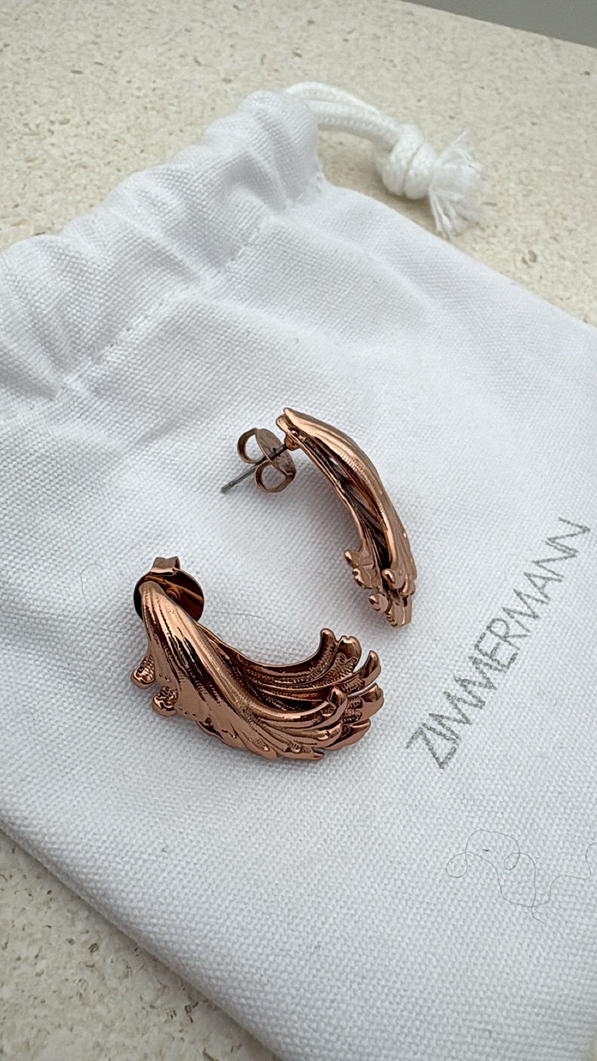 Zimmermann Rose Gold Tone Ring and Earring Set