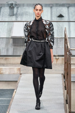 Pleated Flared Mini Skirt