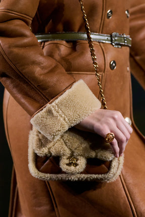 Mini Shearling Flap Bag