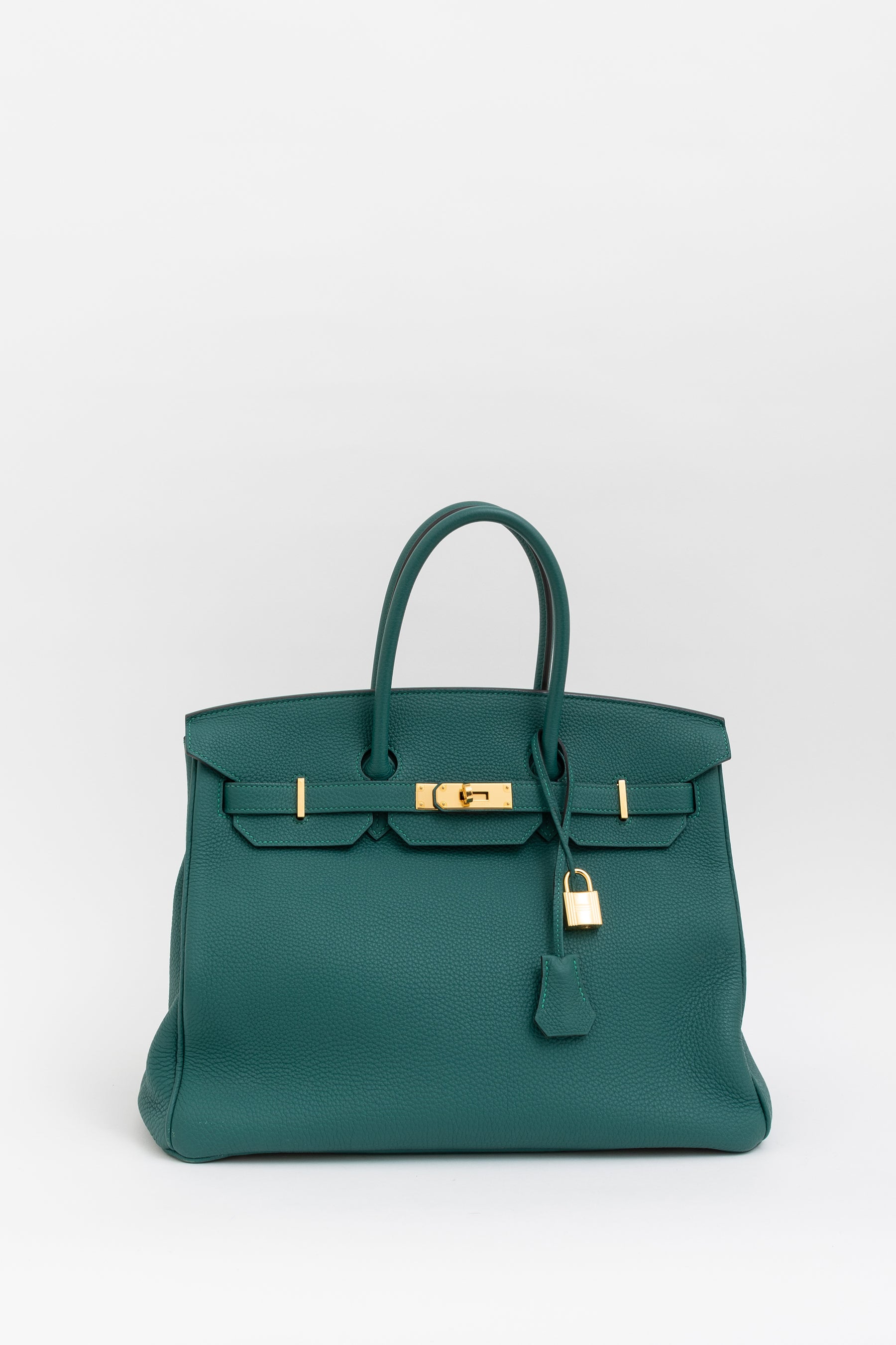 Malachite Clemence 35 Birkin Bag