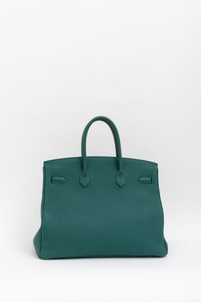 Malachite Clemence 35 Birkin Bag